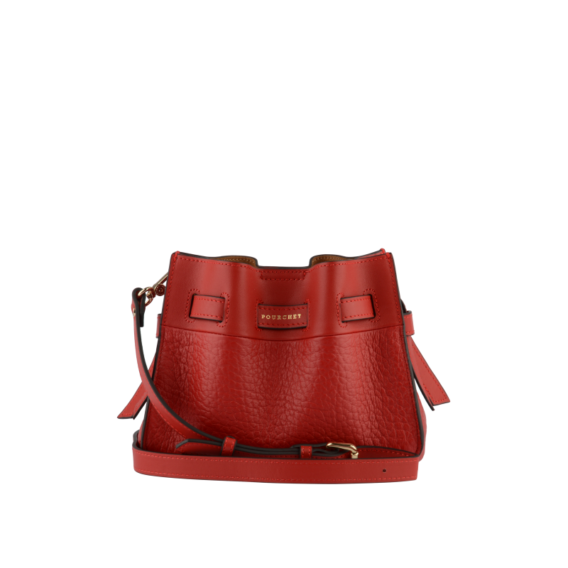 Shoulder bag - cowhide leather POURCHET Red
