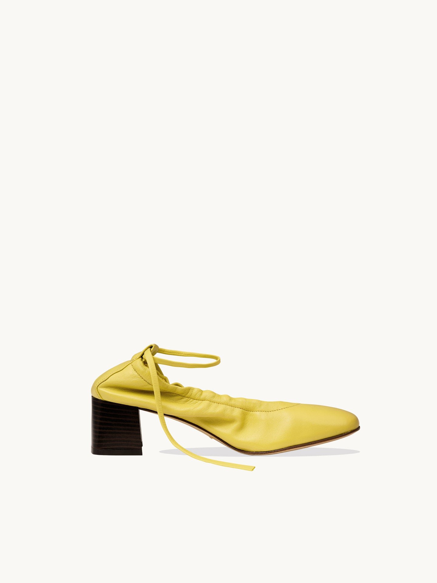 Heeled ballet flats in nappa leather EMZI PARIS Yellow