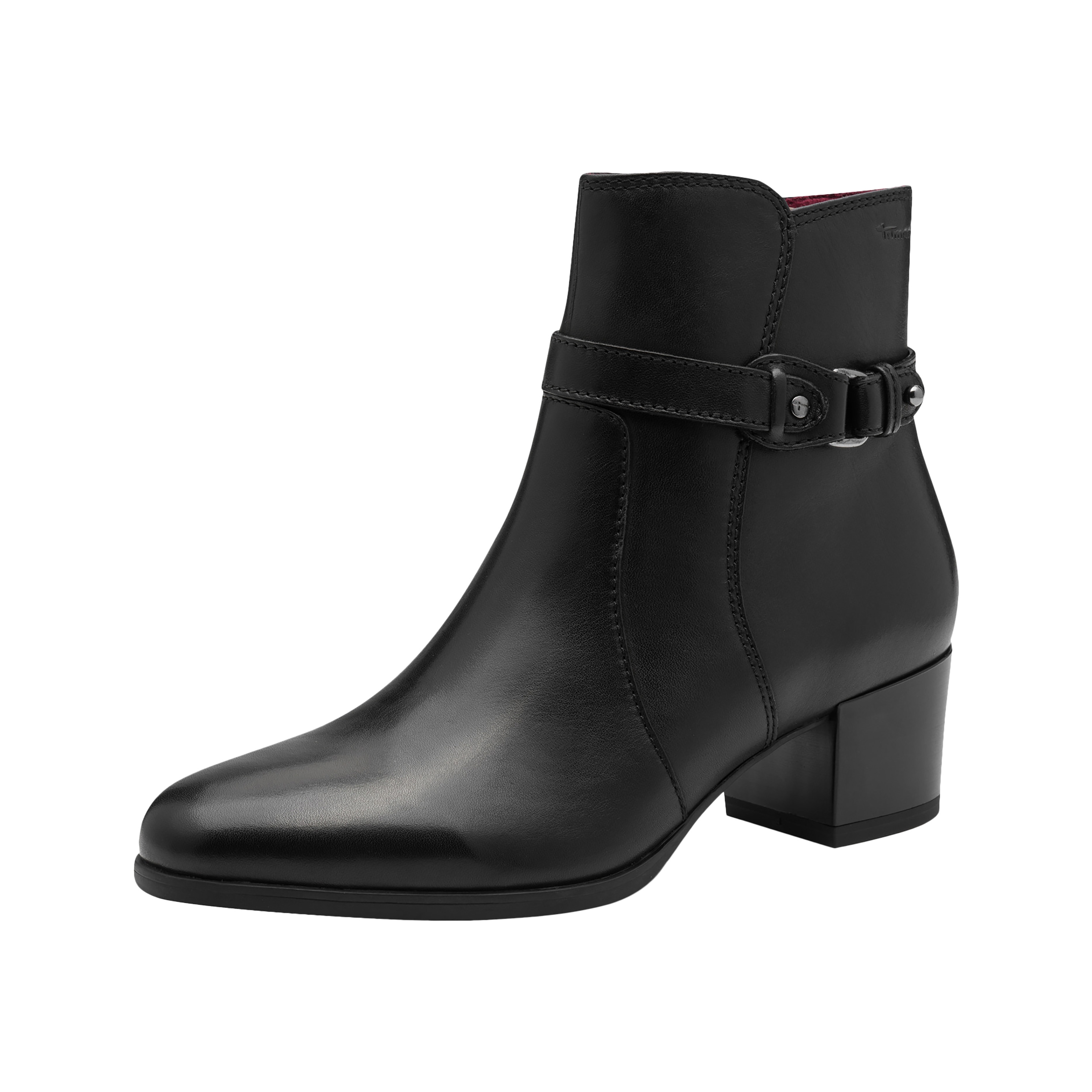 Leather heeled ankle boot TAMARIS Black