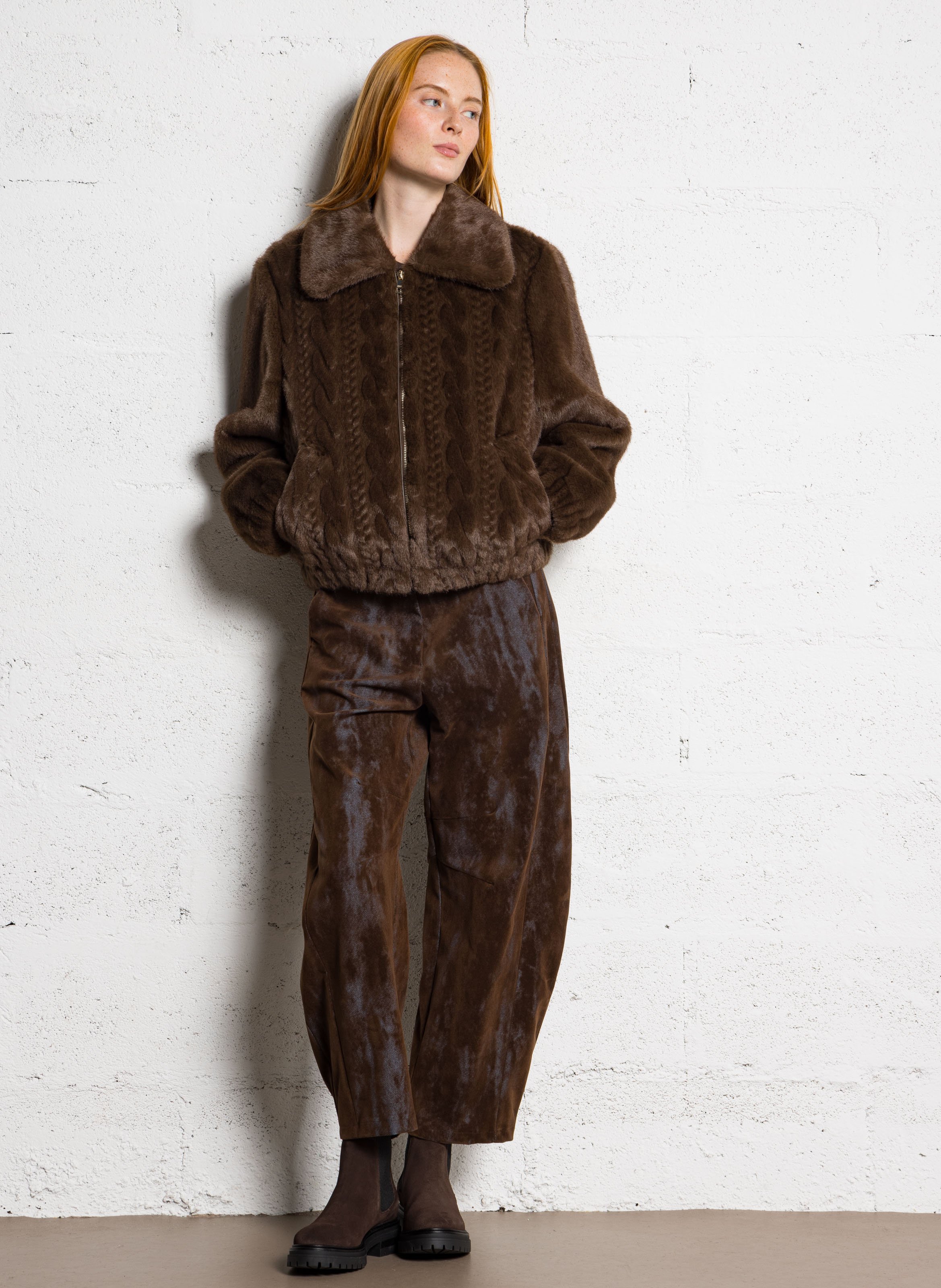 Velvet balloon pants IMPERIAL Brown