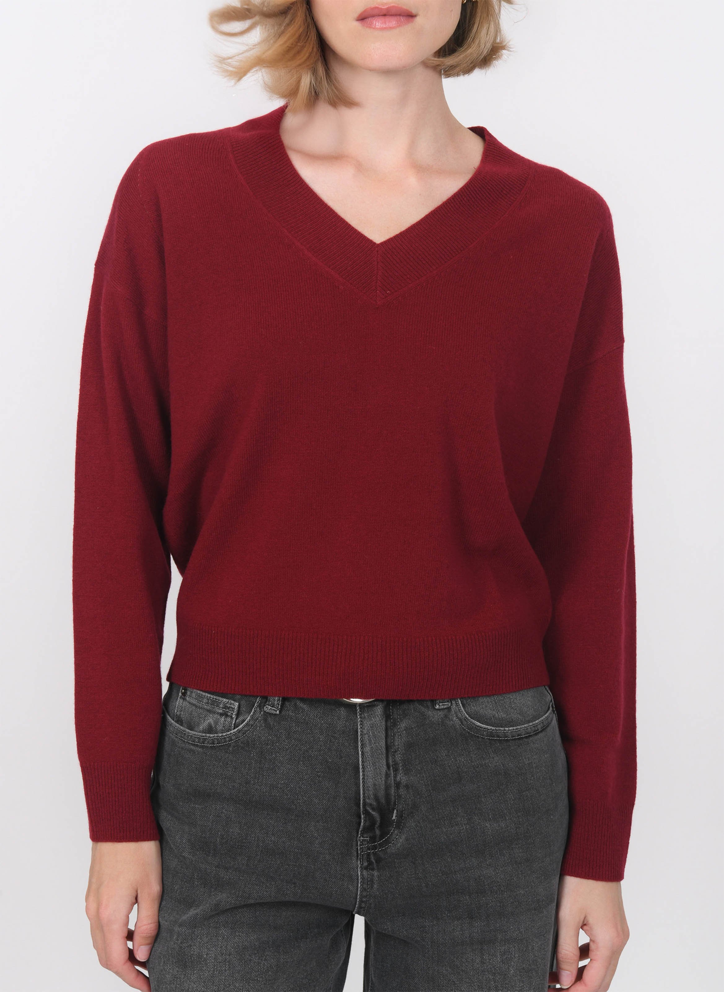 Weiter Pullover aus Wolle und Kaschmir mit V-Ausschnitt KOOKAI