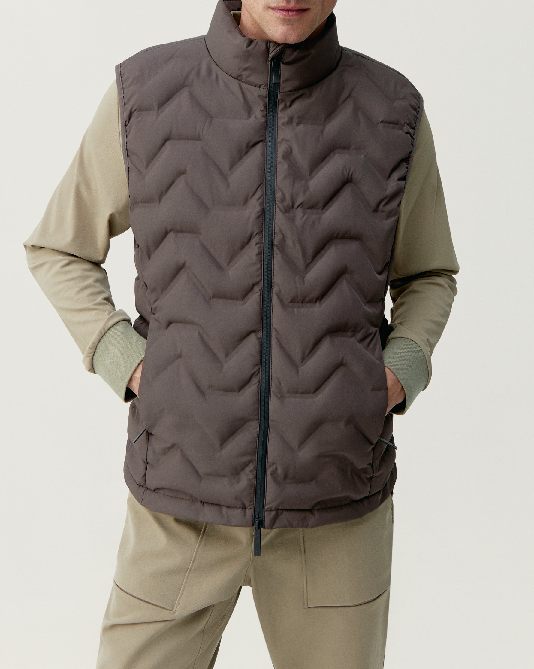 Zip-up performance athleisure sports jacket BORN LIVING YOGA Brown