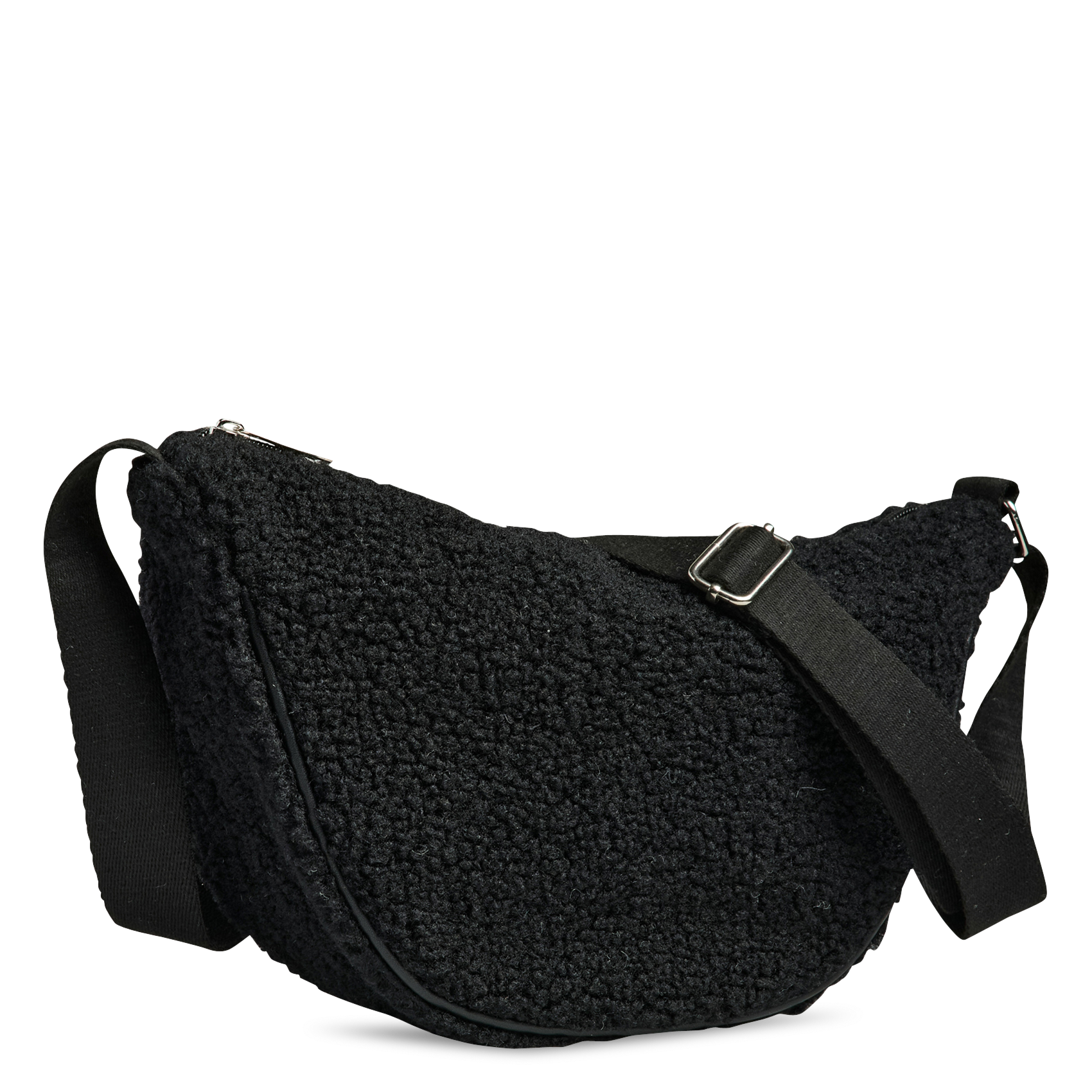 Faux fur waist bag PIECES Black