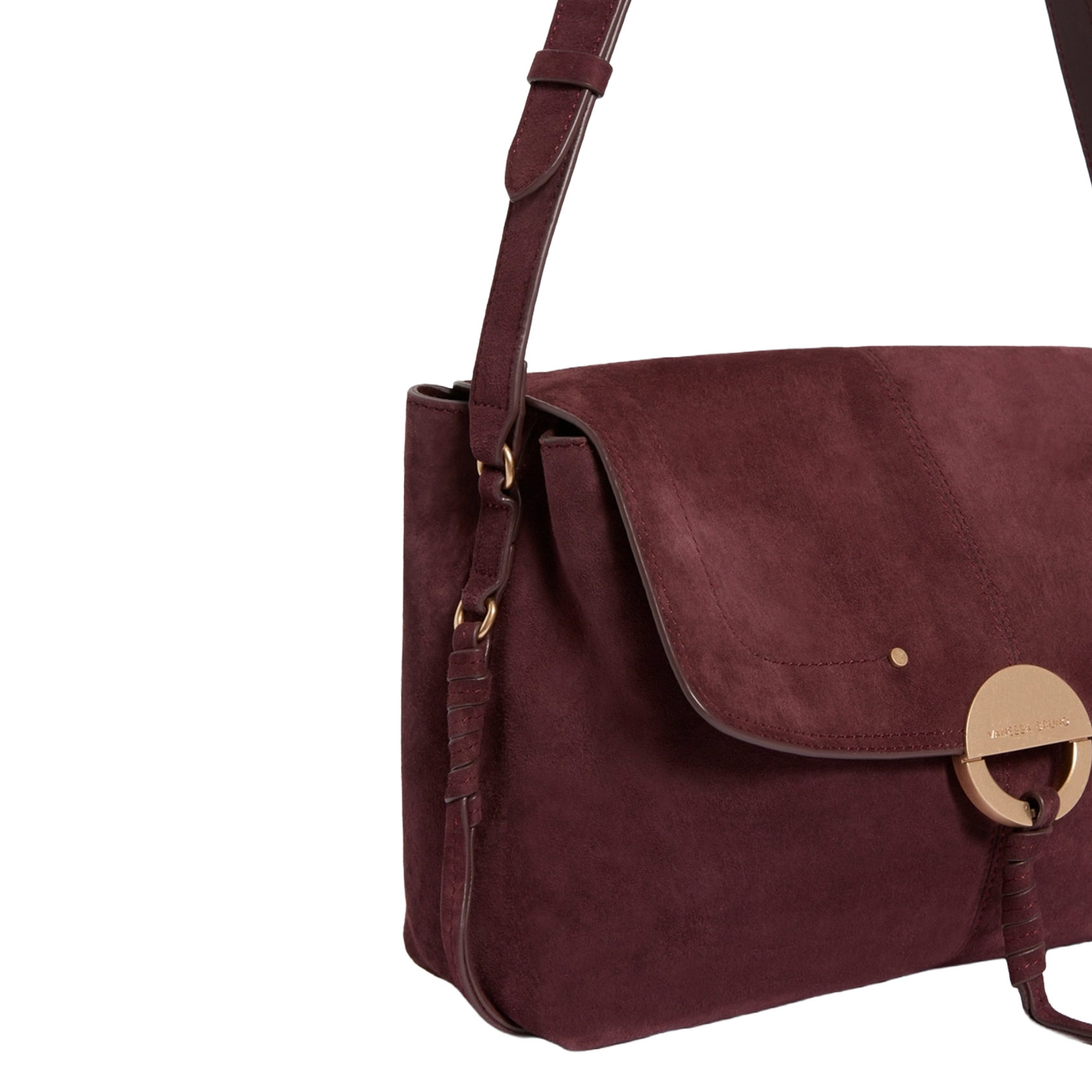 Sac bandoulière en suède VANESSA BRUNO Rose