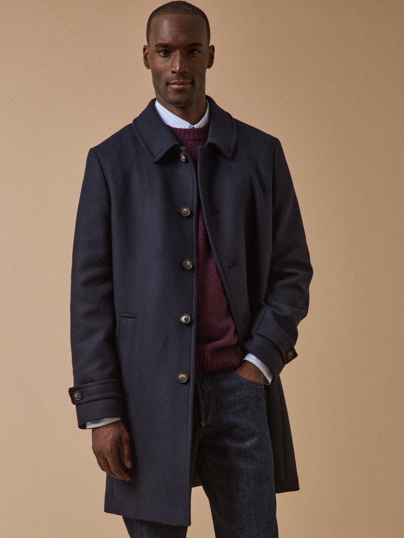 Woolen overcoat coat CYRILLUS Blue