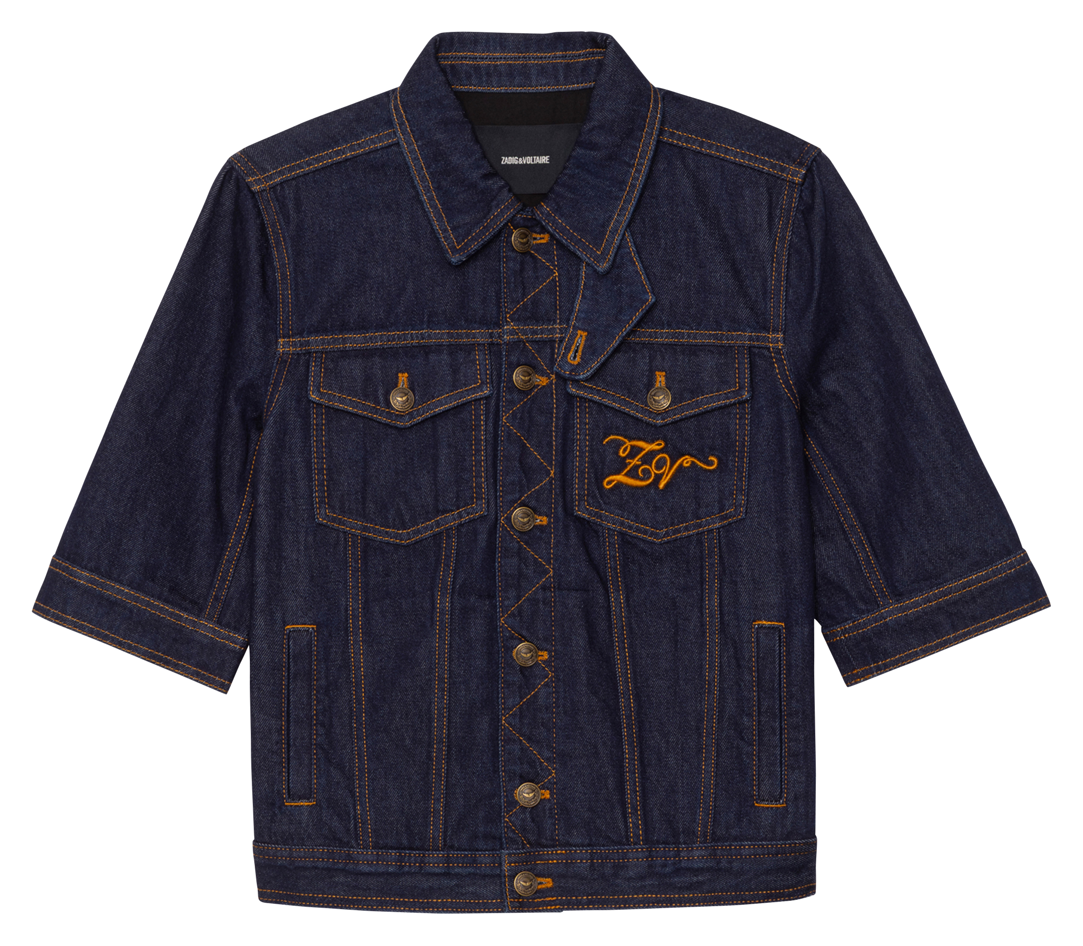 Chemise droite en jean brut ZADIG&VOLTAIRE Bleu