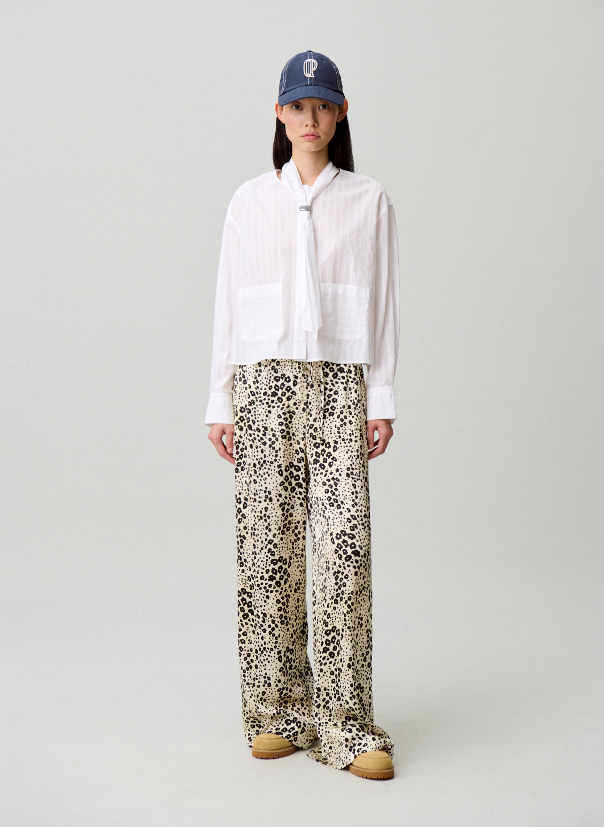 Chemise col rond en coton CLAUDIE PIERLOT Blanc