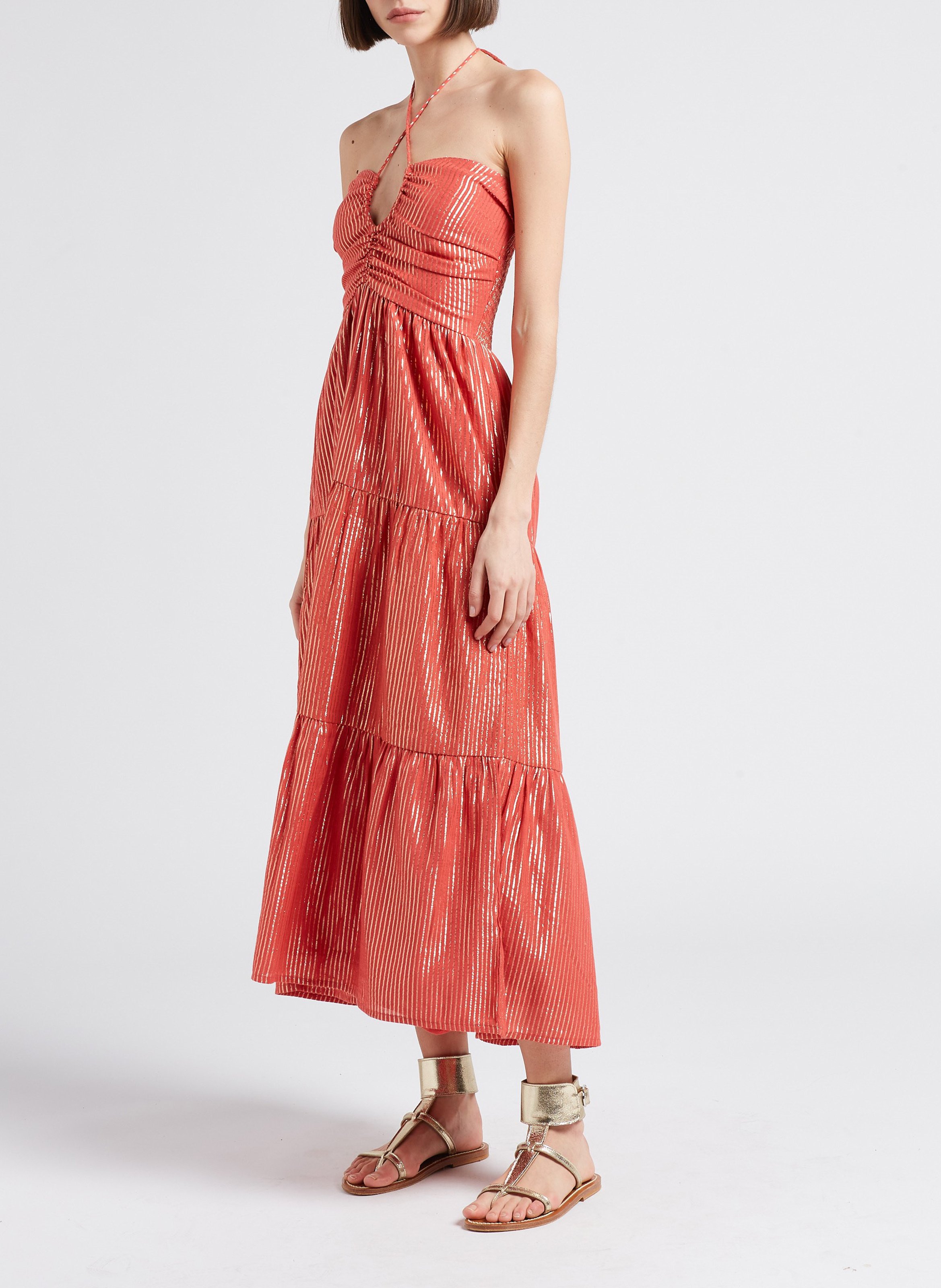 Robe longue en coton mélangé SUNDRESS Rose