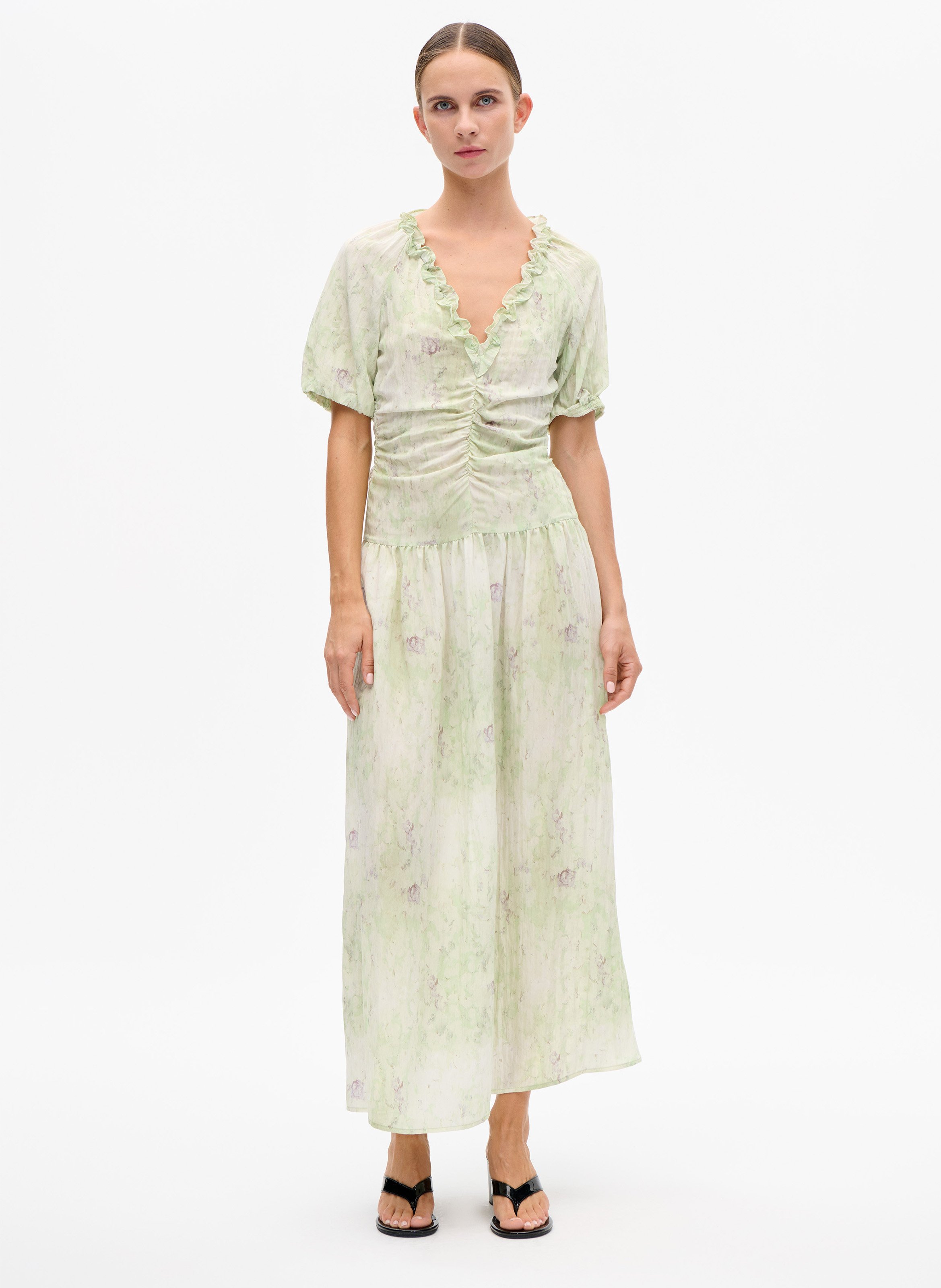 Long printed V-neck dress BAUM UND PFERDGARTEN Green