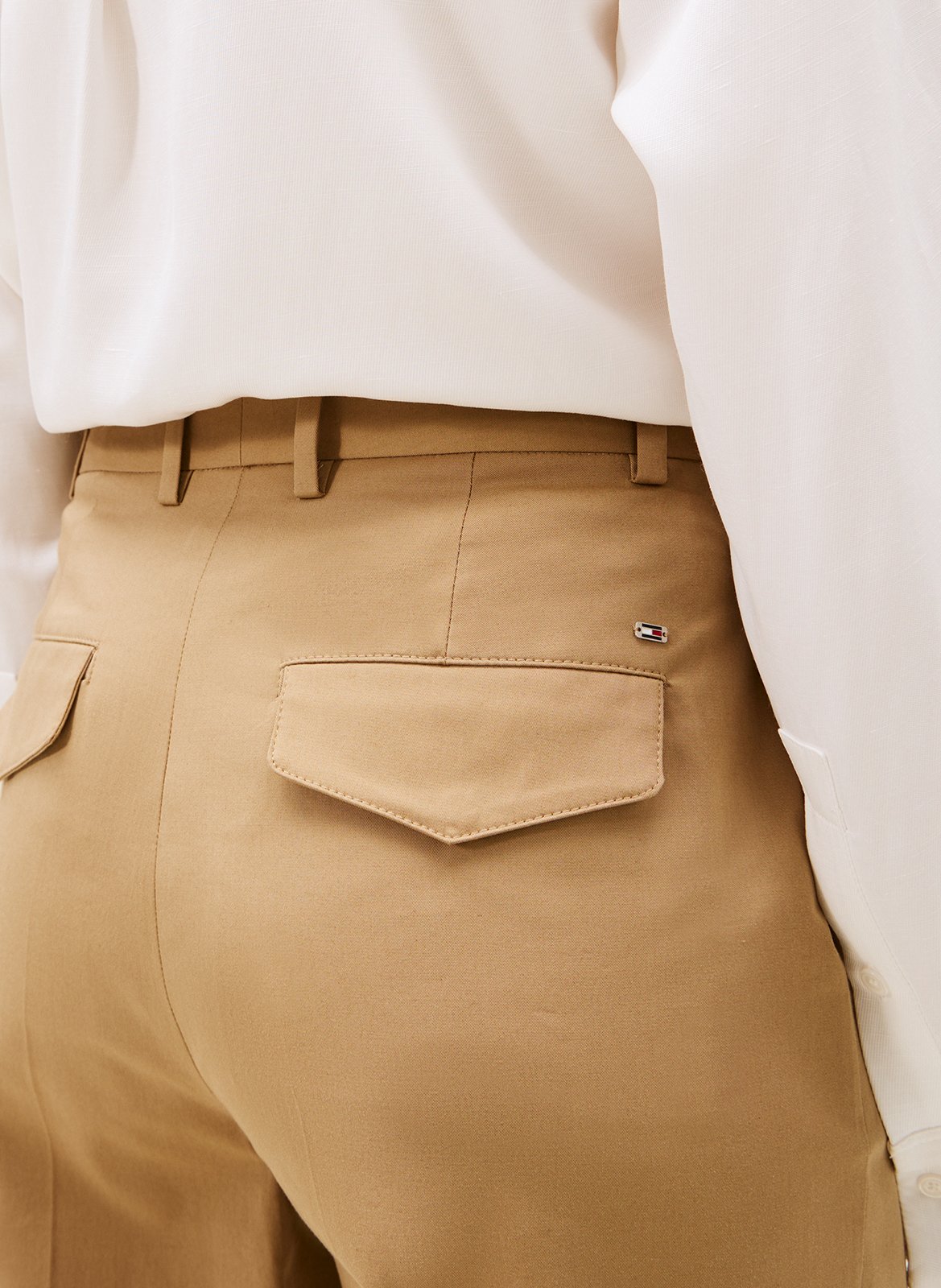 Straight tailored trousers in plain color TOMMY HILFIGER Beige