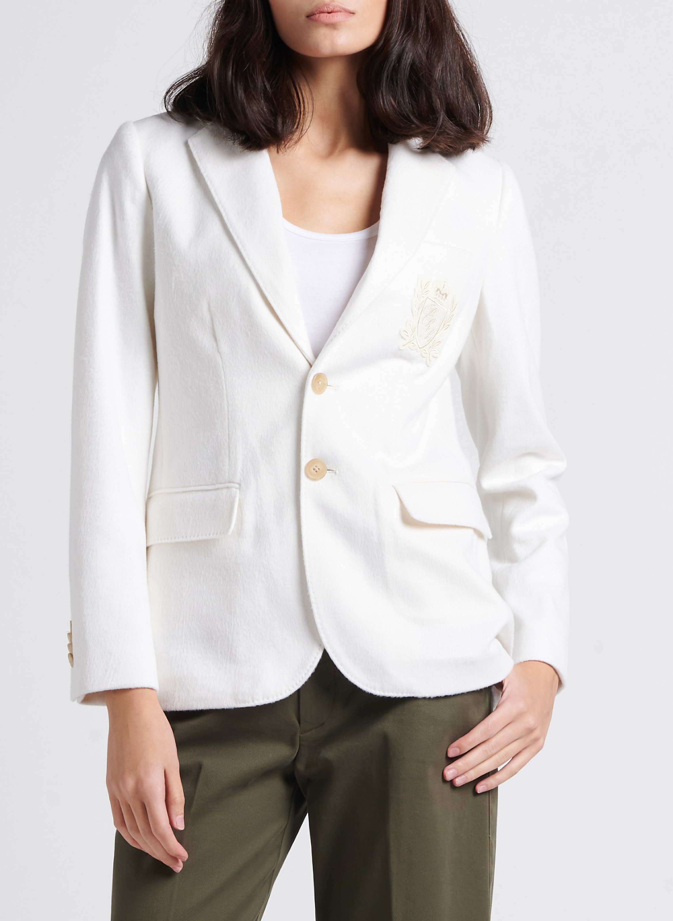 Veste blazer à logo brodé  POLO RALPH LAUREN Beige