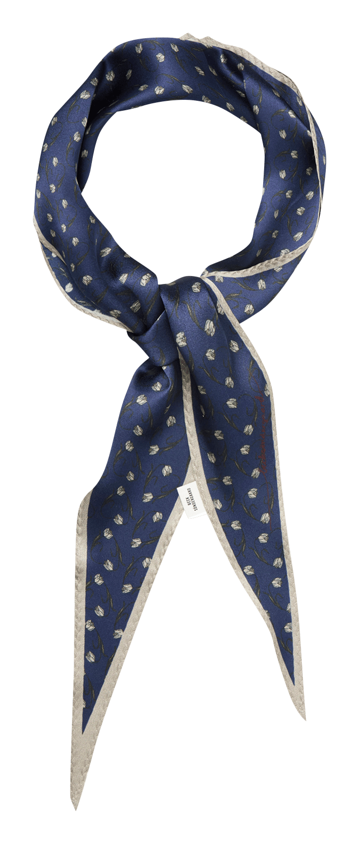 Floral print floaty silk scarf BECKSONDERGAARD Blue