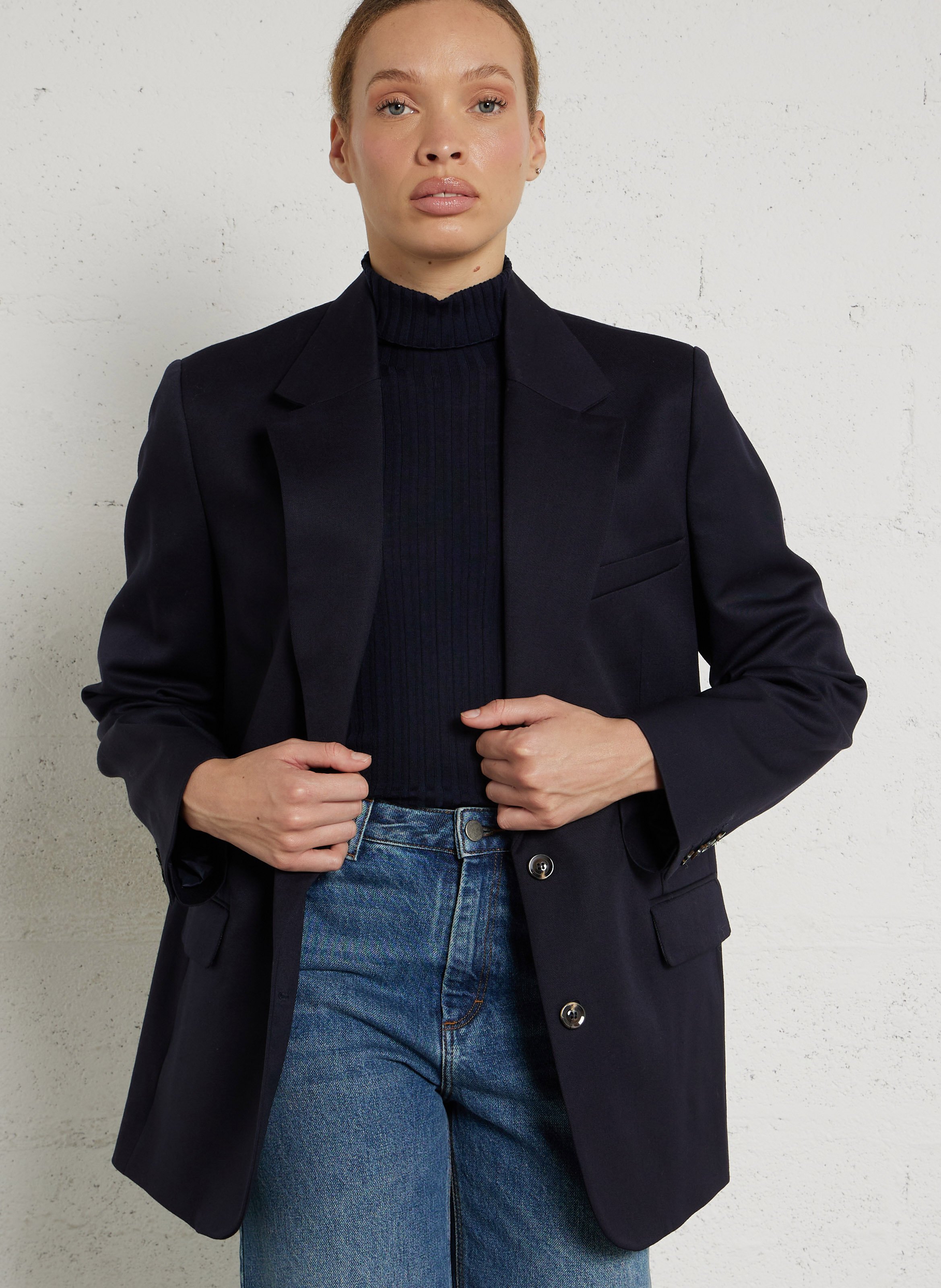 Veste tailleur droite unie SOEUR Bleu