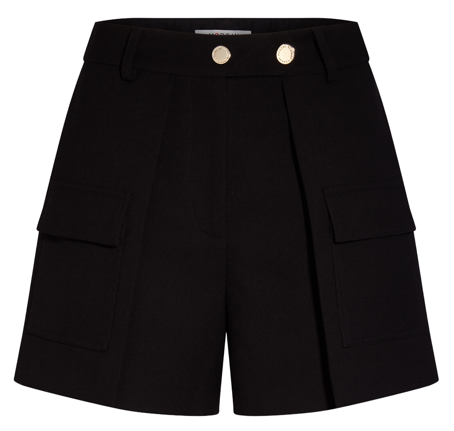 Short met rechte pijpen en effen kleur met klepzakken MORGAN Zwart