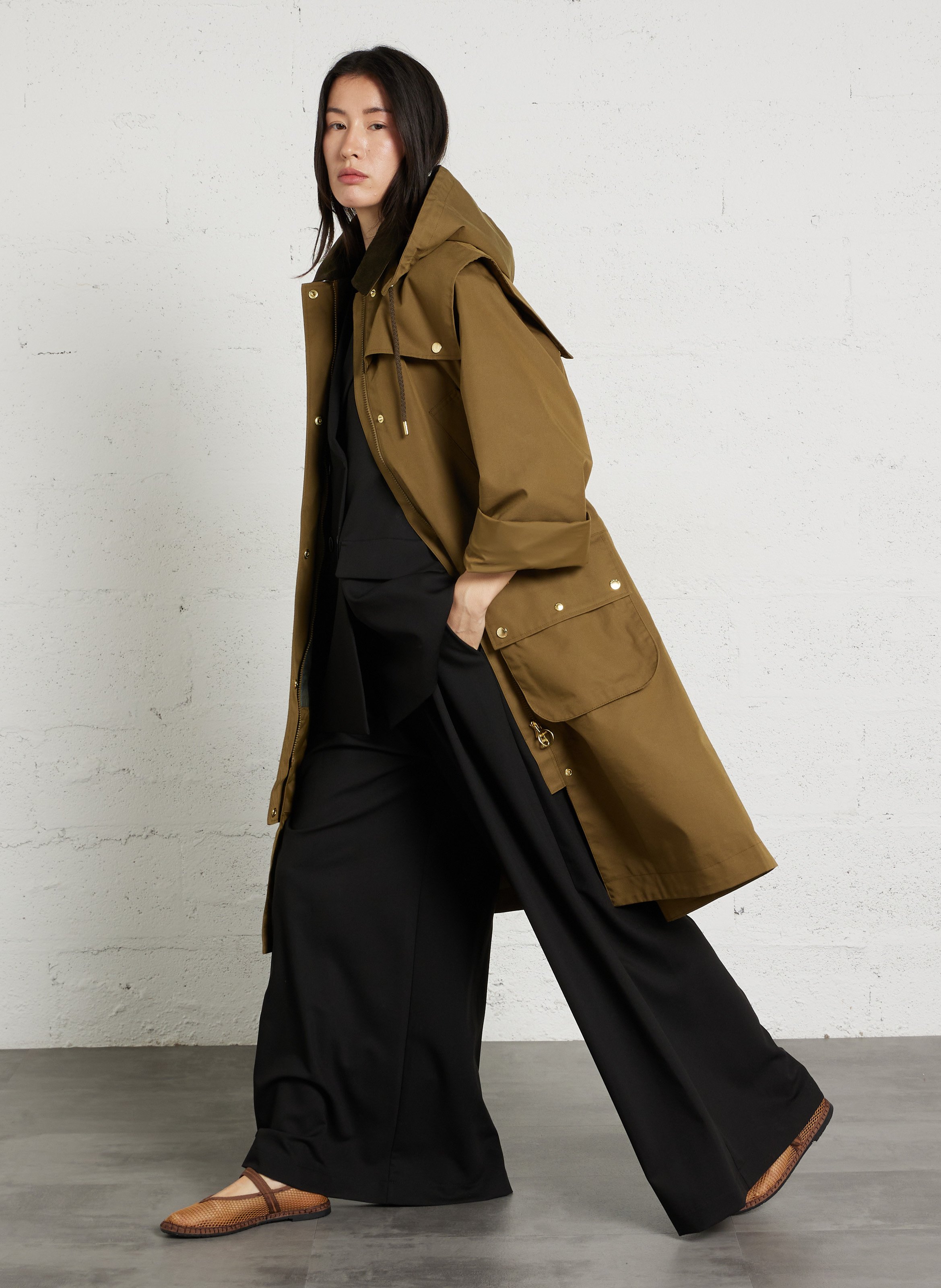 Parka met lange lengte en afneembare capuchon BARBOUR Groen