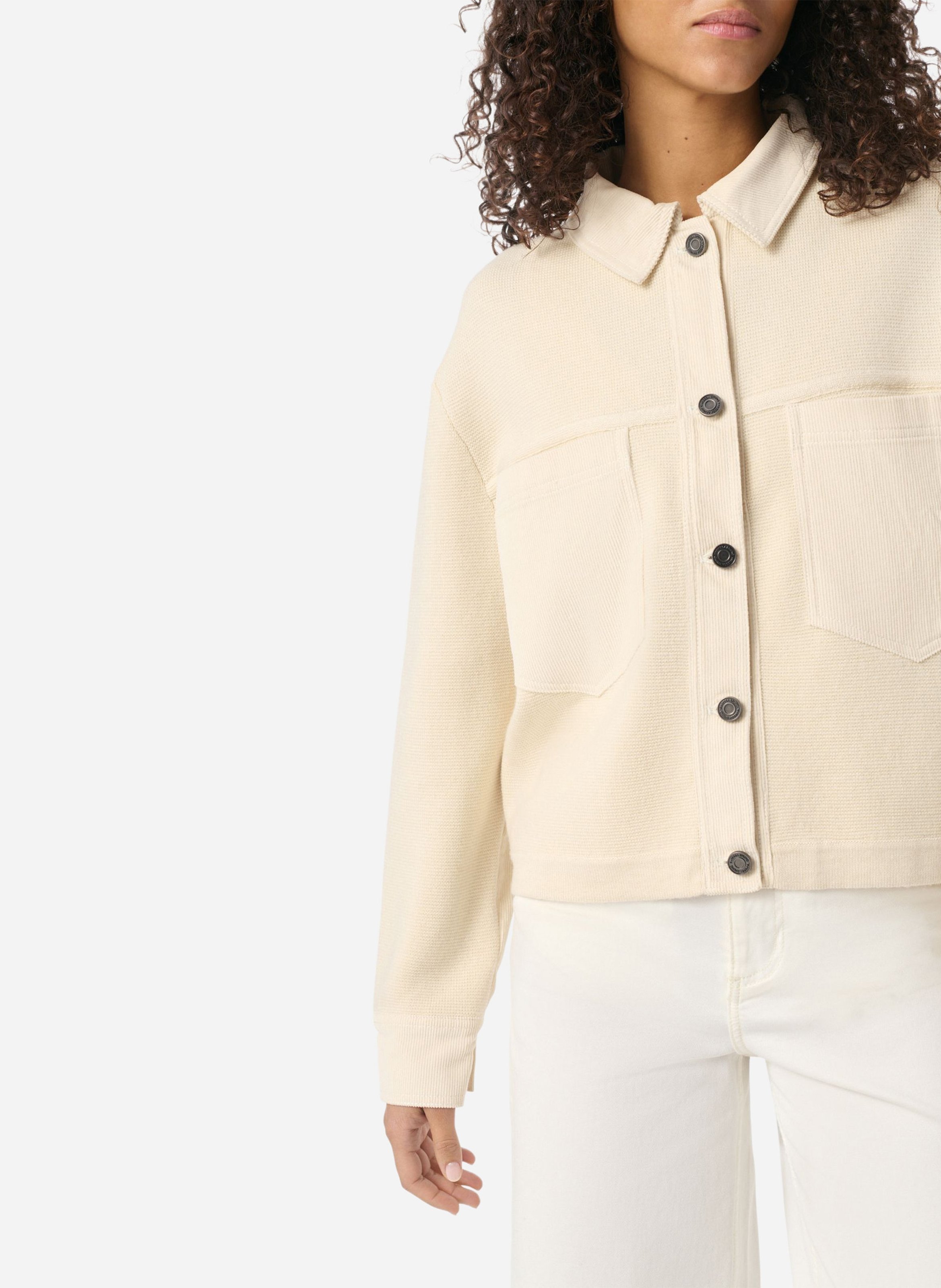 Straight wool-blend coat with classic collar White