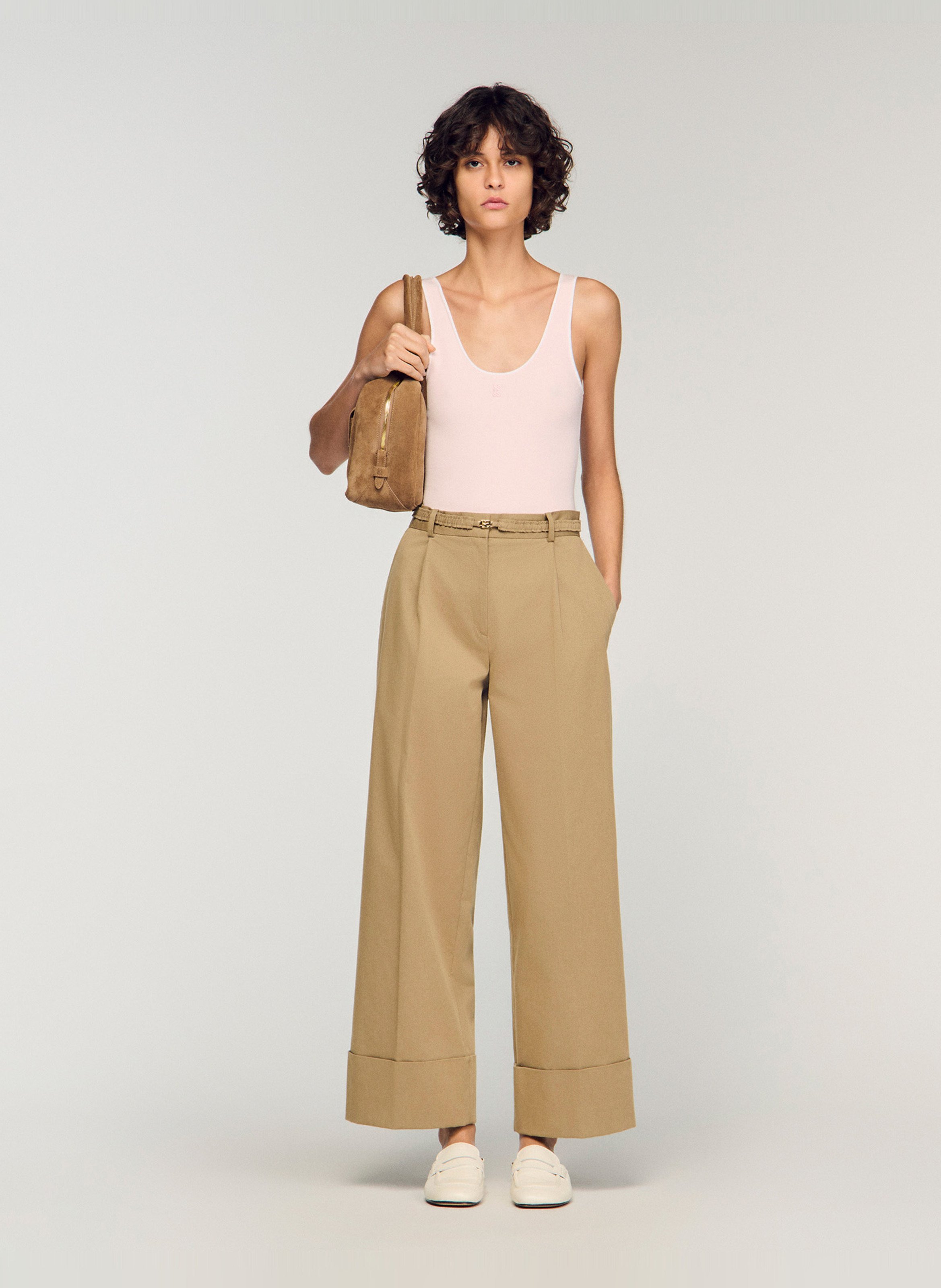 Chino van katoenmix SANDRO Beige