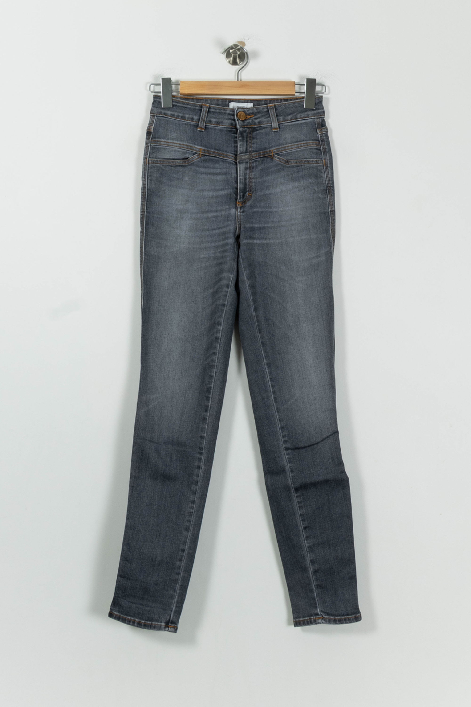 Cropped slim jeans with studs CLOSED - Seconde Main Grey