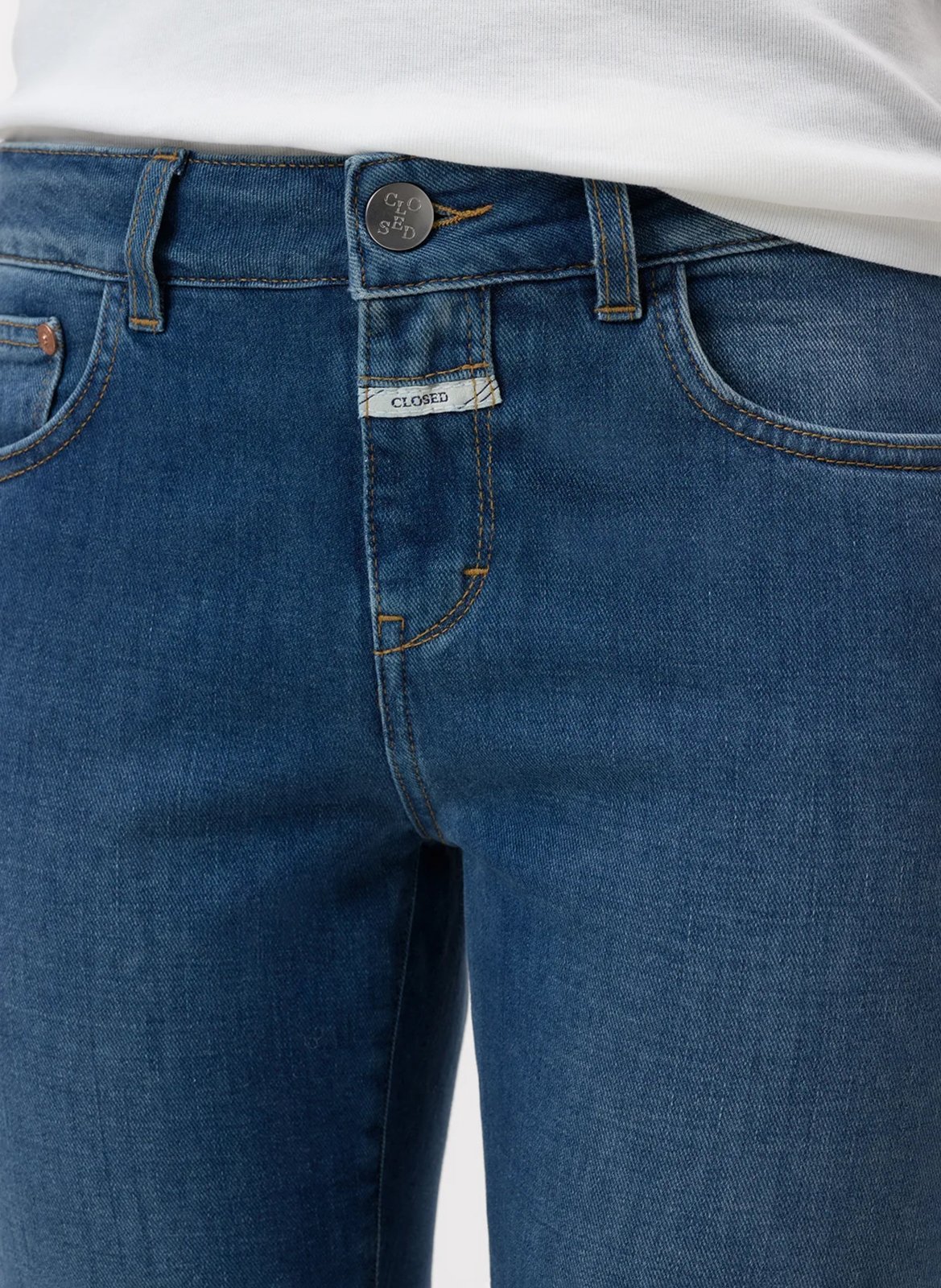 Jean slim en coton mélangé CLOSED Bleu