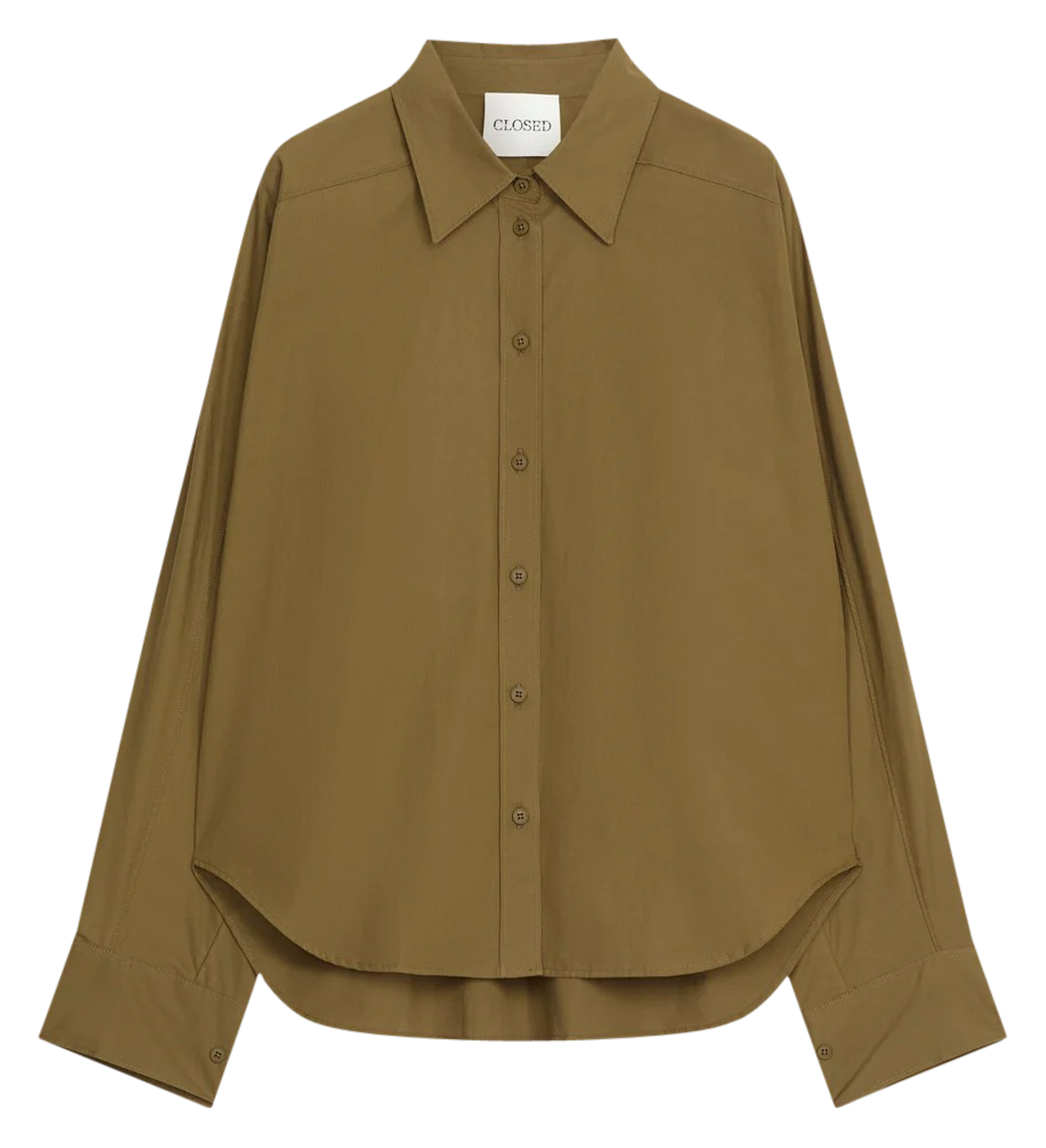 Chemise col classique en coton bio CLOSED Vert