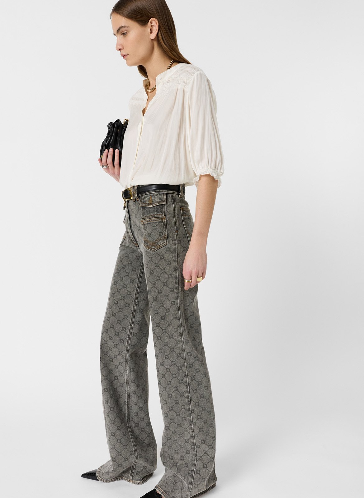 Straight cotton-blend pants GERARD DAREL Grey