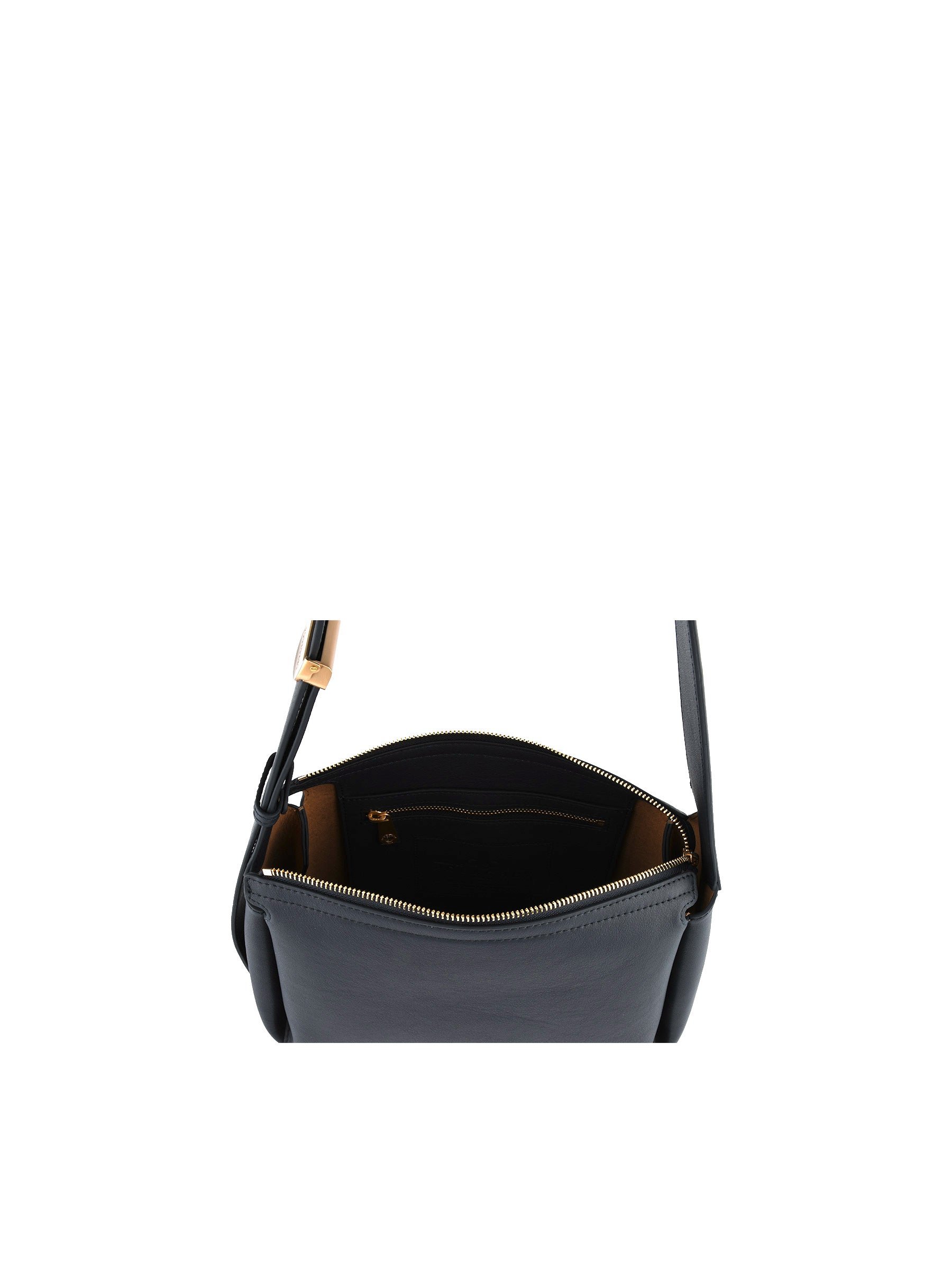 Sac porté épaule en cuir de vachette POURCHET Bleu