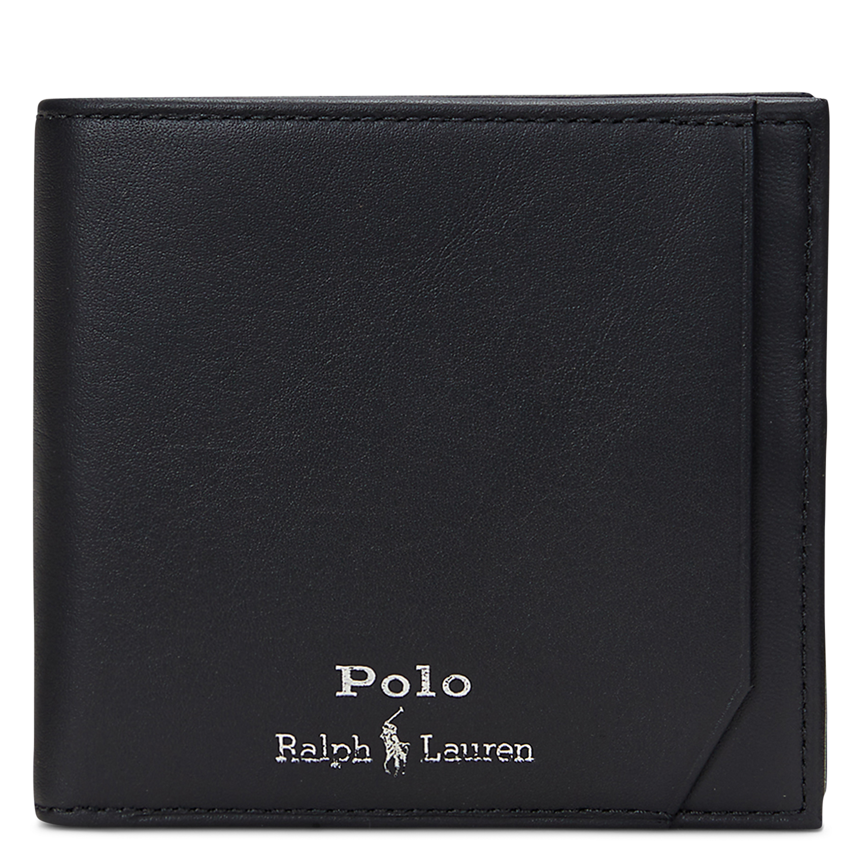 Einfarbiges Lederportemonnaie POLO RALPH LAUREN Schwarz