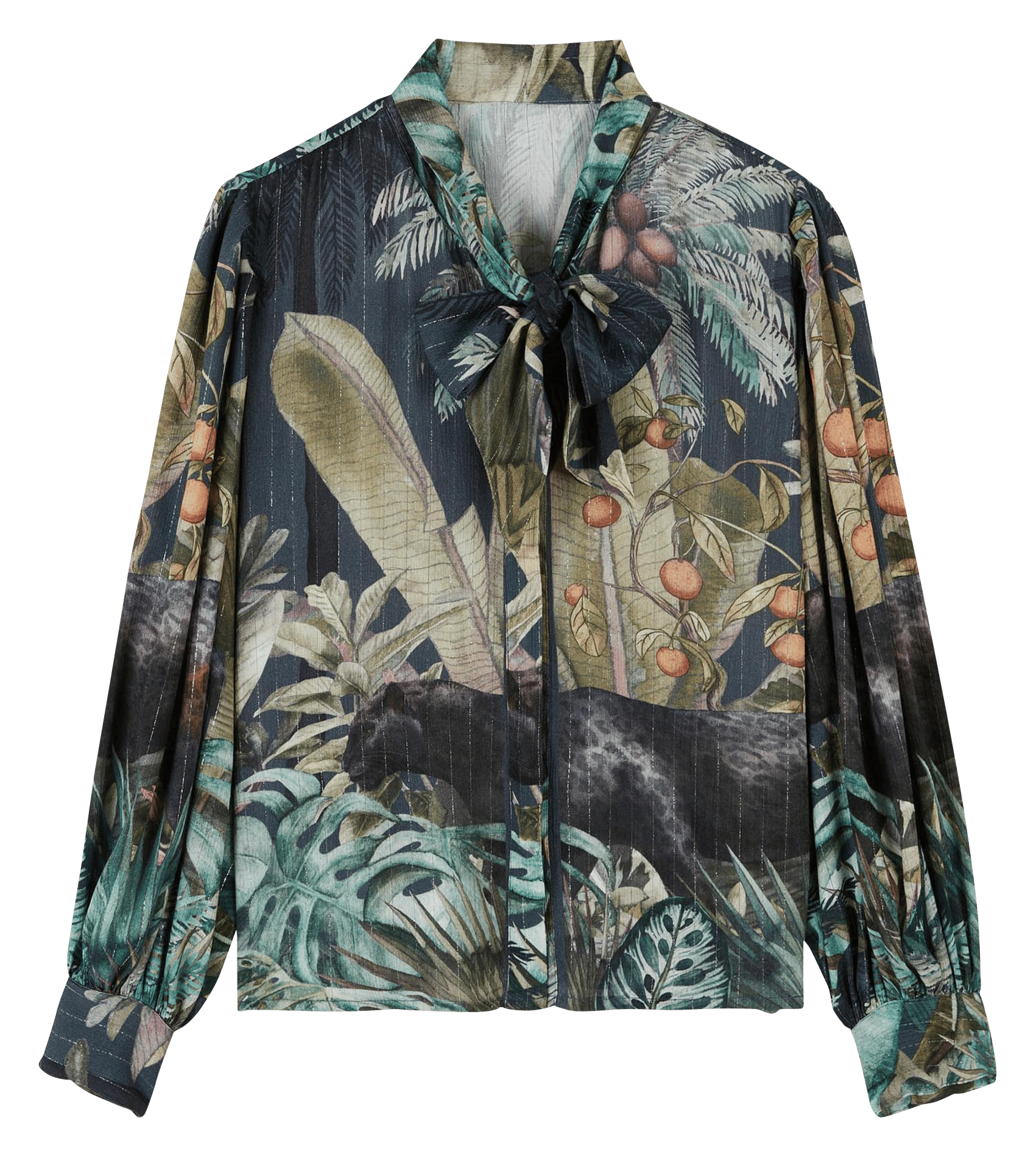 Chemise col lavallière  WILD Vert