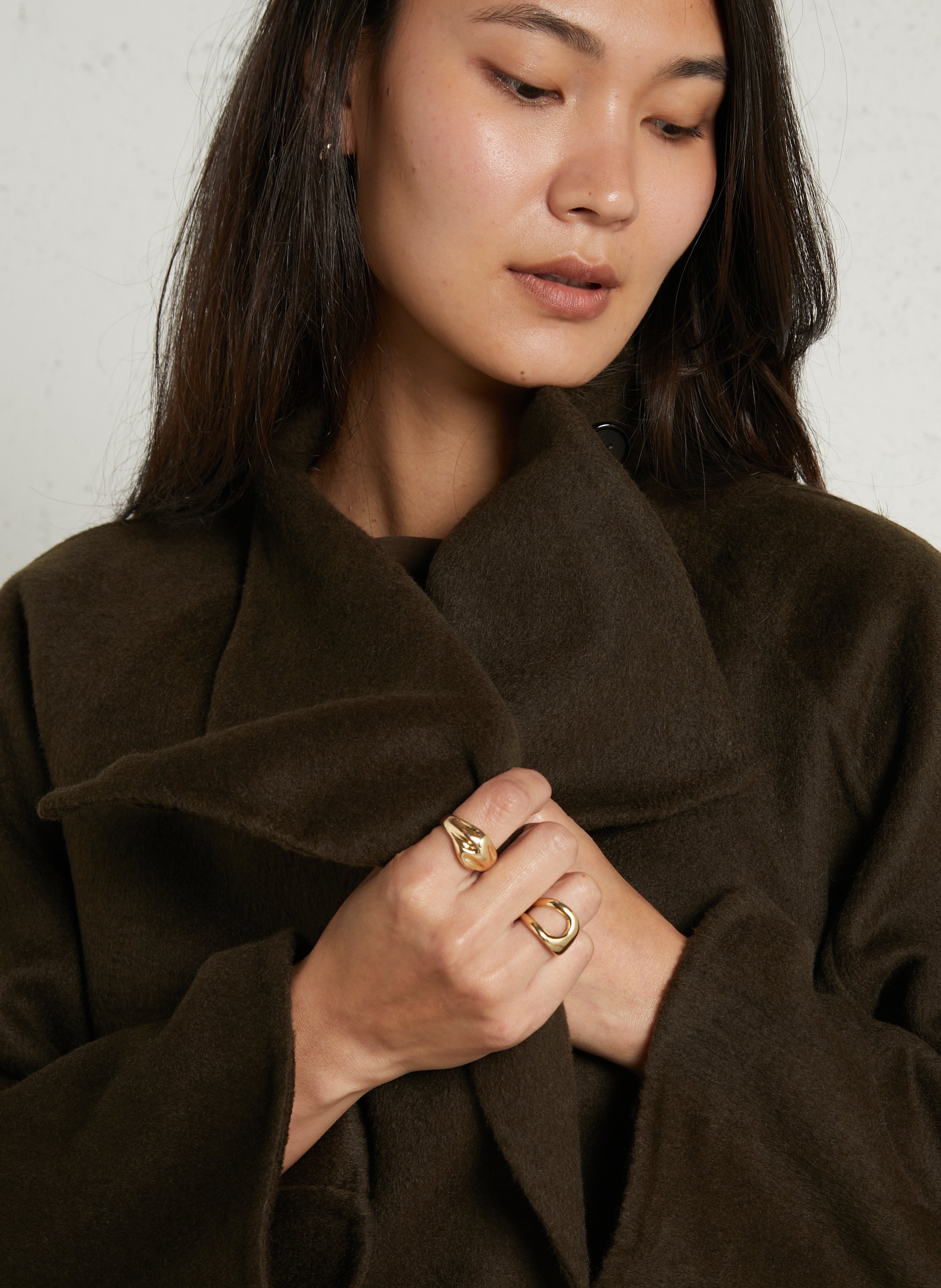 Coat in blended recycled wool SUNCOO Khaki