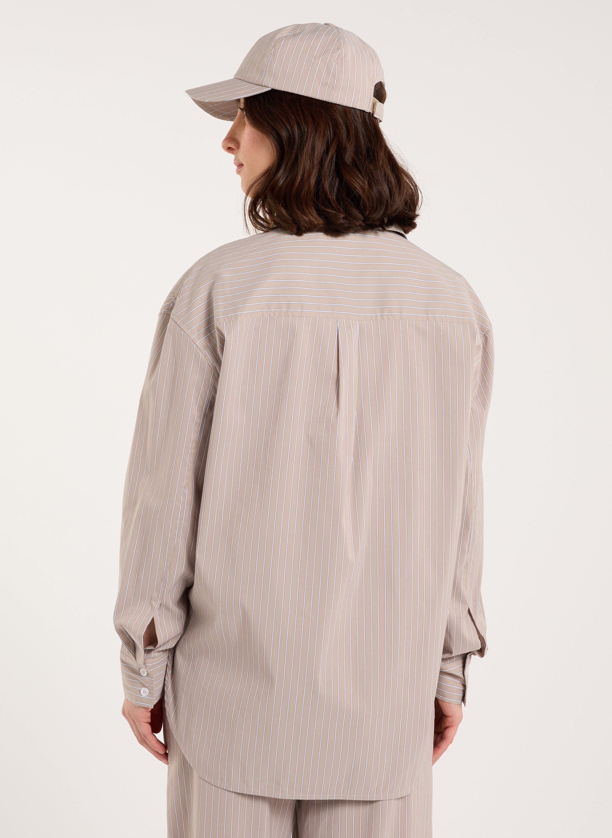 Blouse met klassieke kraag - katoenblend SAISON 1865 Beige