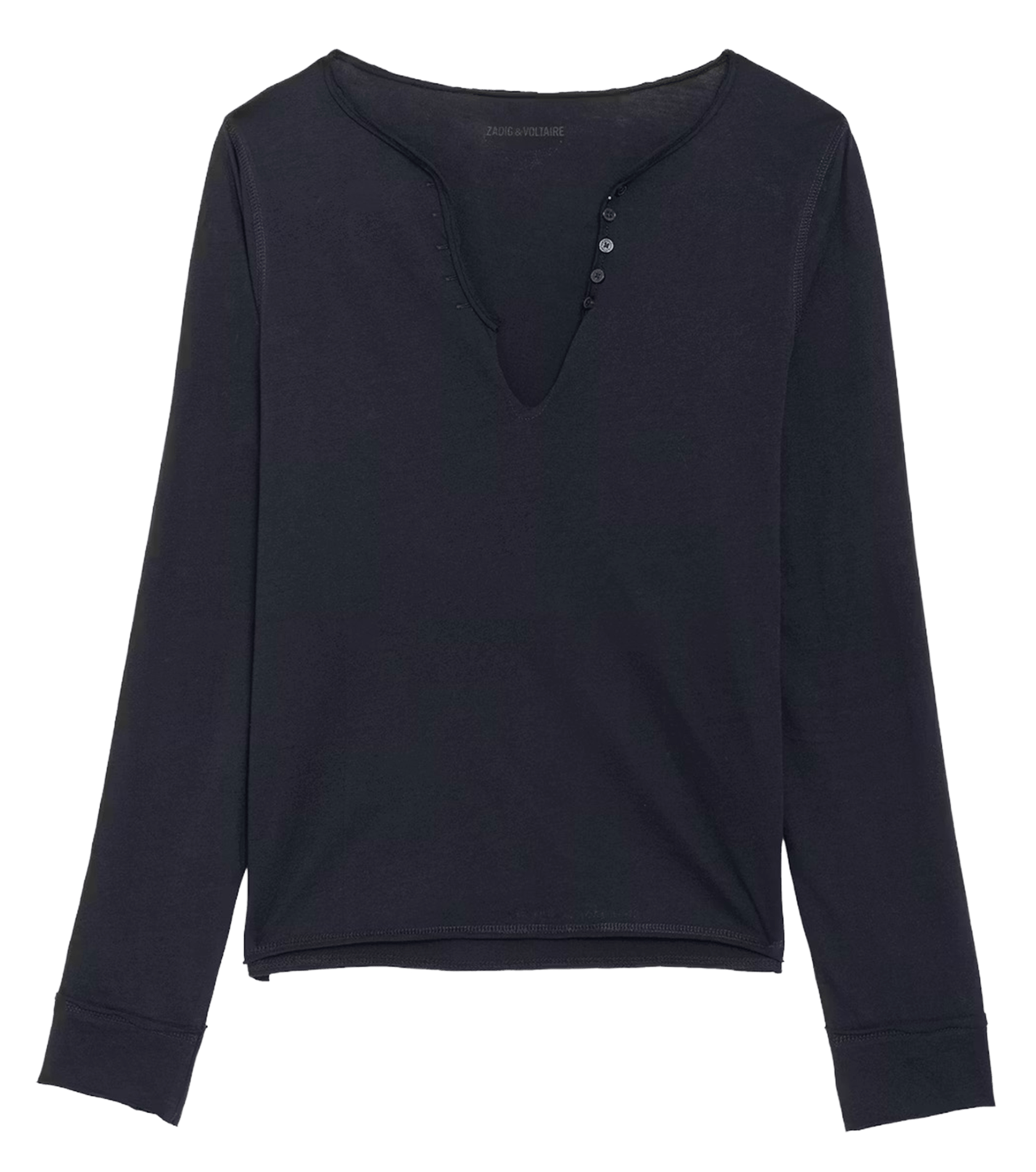 Baumwoll-T-Shirt mit V-Ausschnitt ZADIG&VOLTAIRE Blau