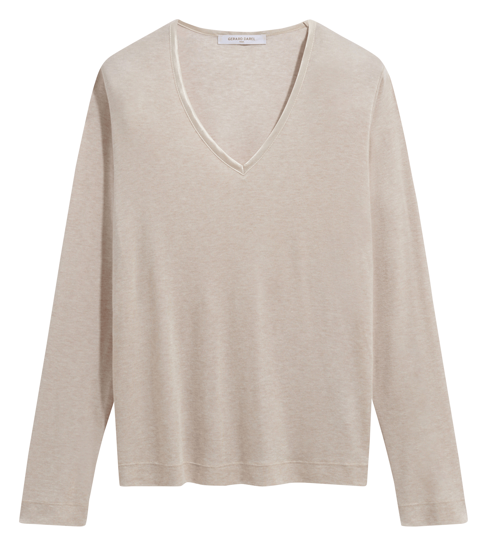 Flame Pattern V-Neck Sweater GERARD DAREL Beige