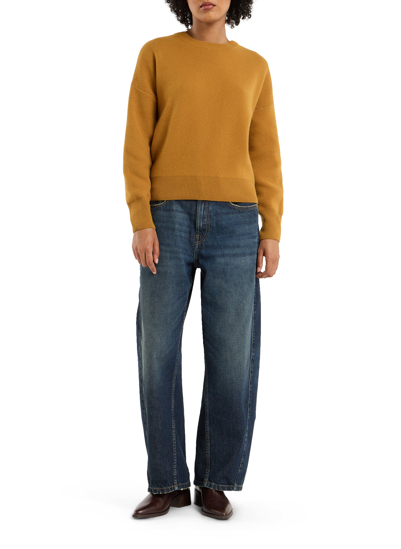 Round neck wool sweater brandi SAISON 1865 Yellow