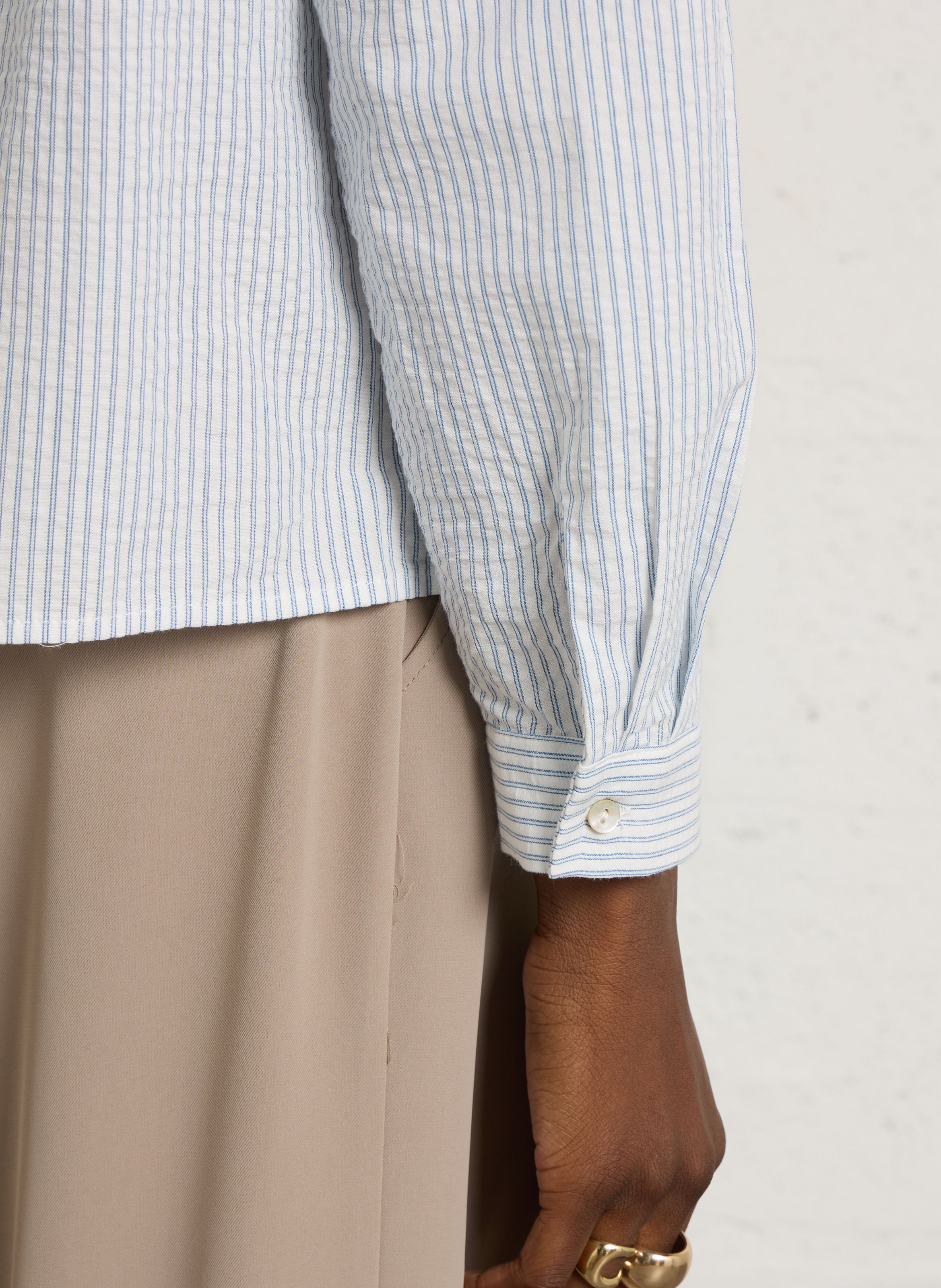 Chemise droite col classique en coton JC SOPHIE Bleu