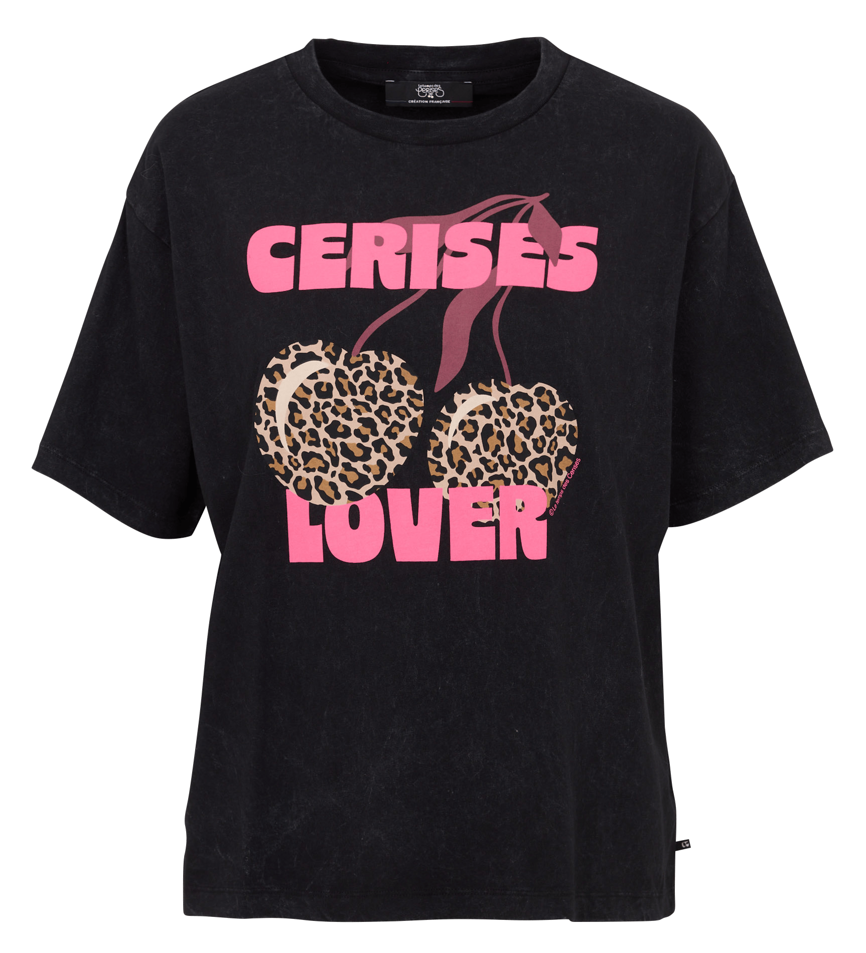 Katoenen T-shirt met ronde hals LE TEMPS DES CERISES Zwart