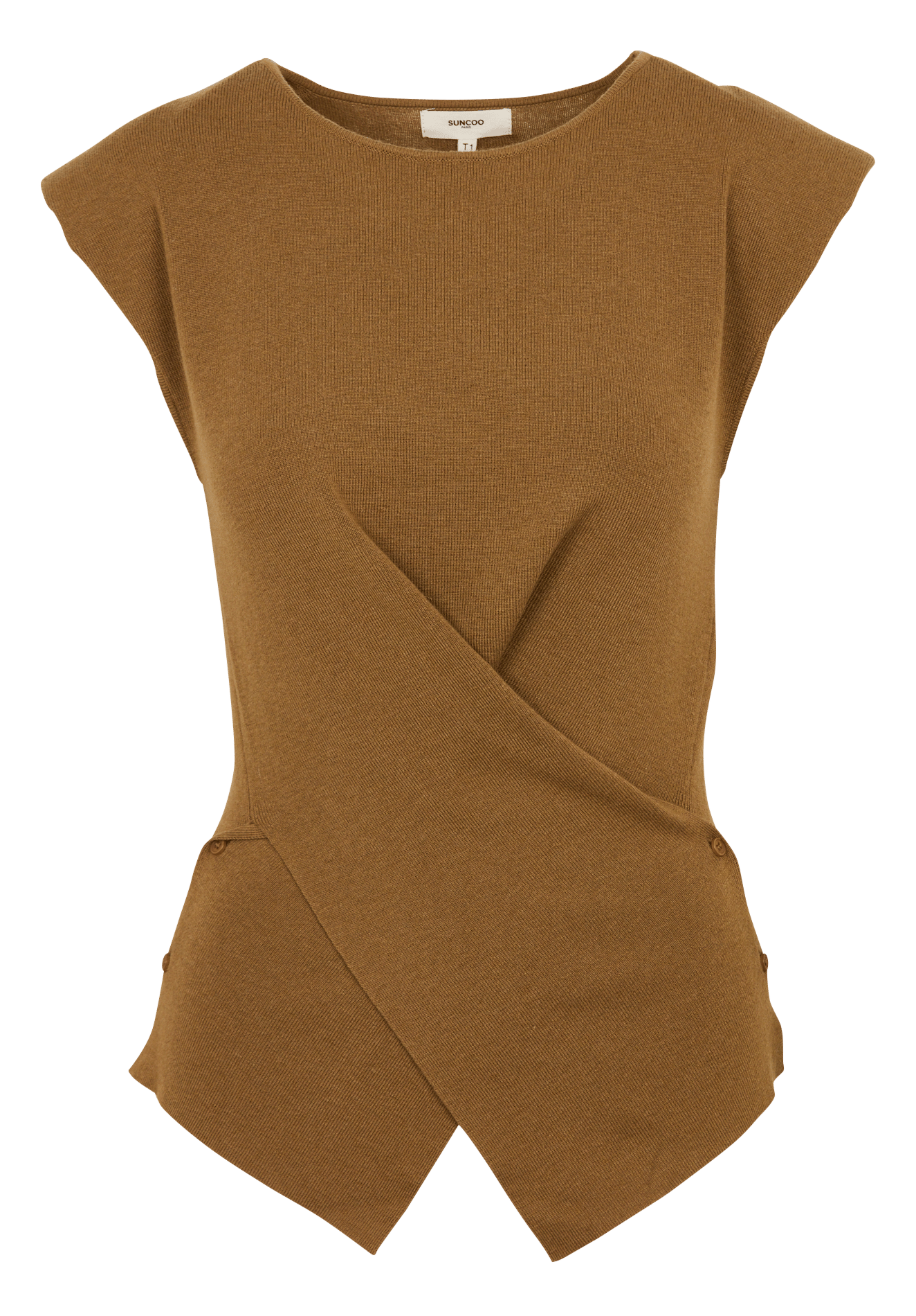 Round-neck sleeveless sweater SUNCOO Beige