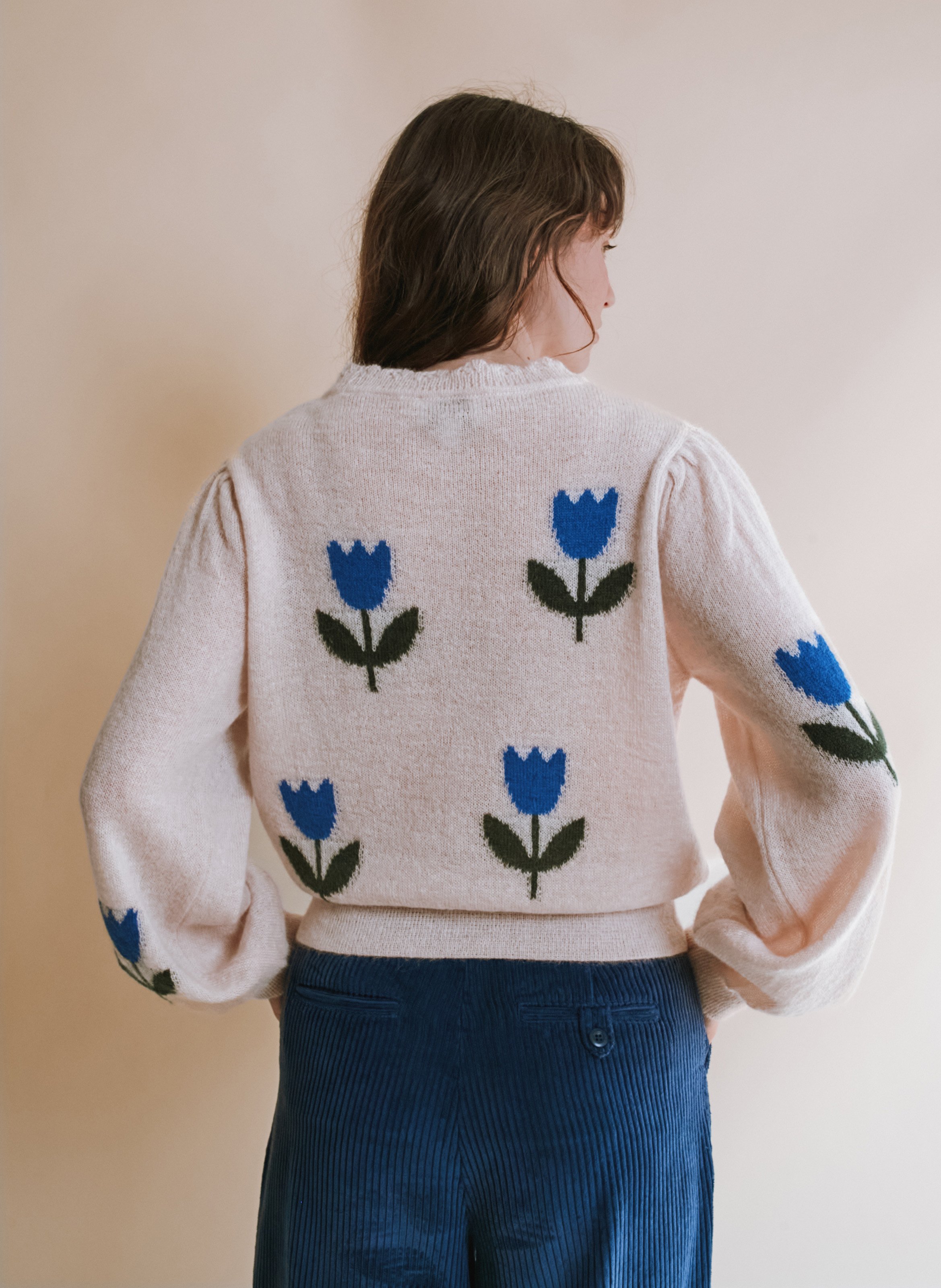 Round-neck wool-blend sweater EMILE ET IDA Blue
