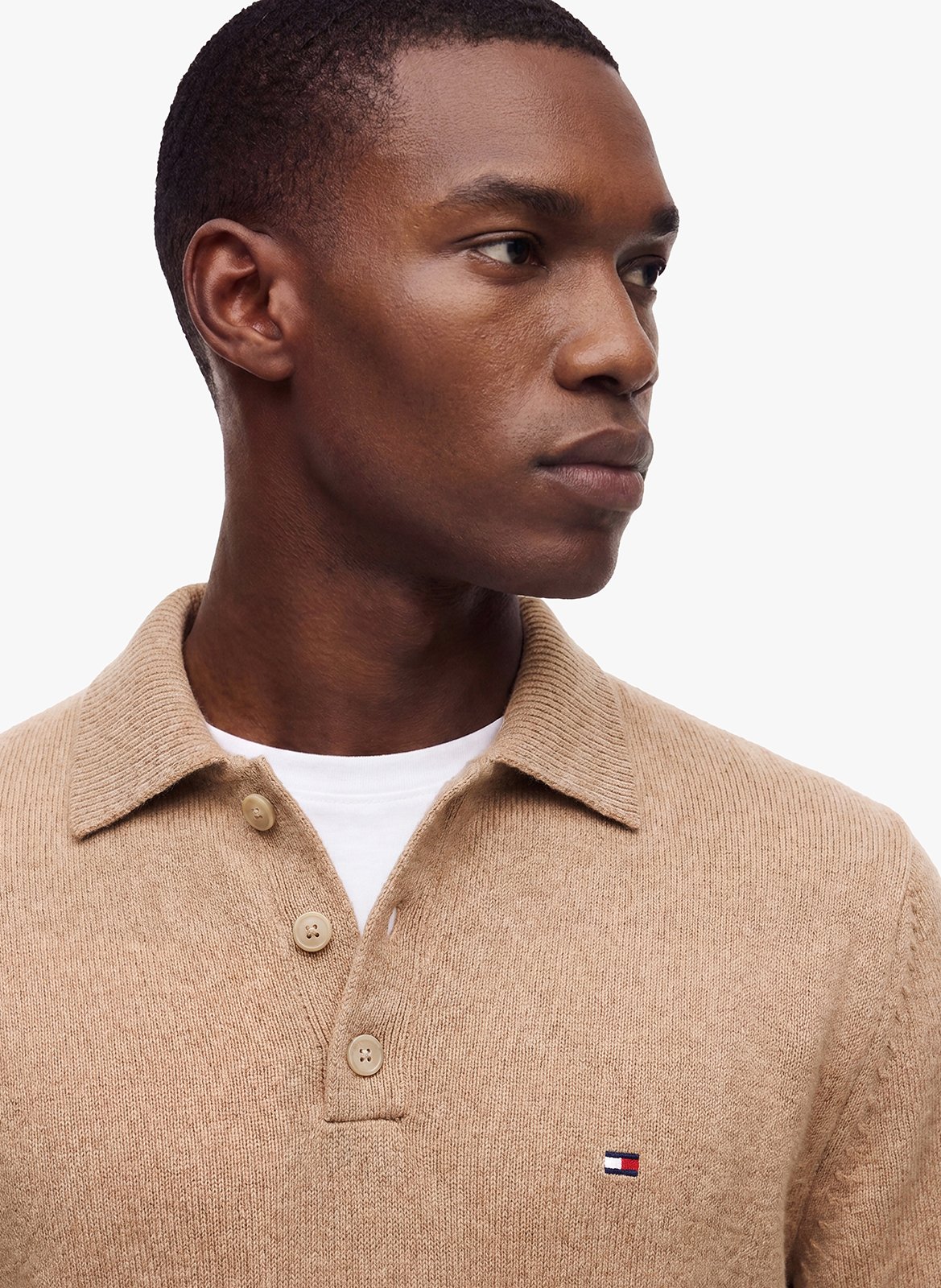 Pull droit en laine TOMMY HILFIGER Beige