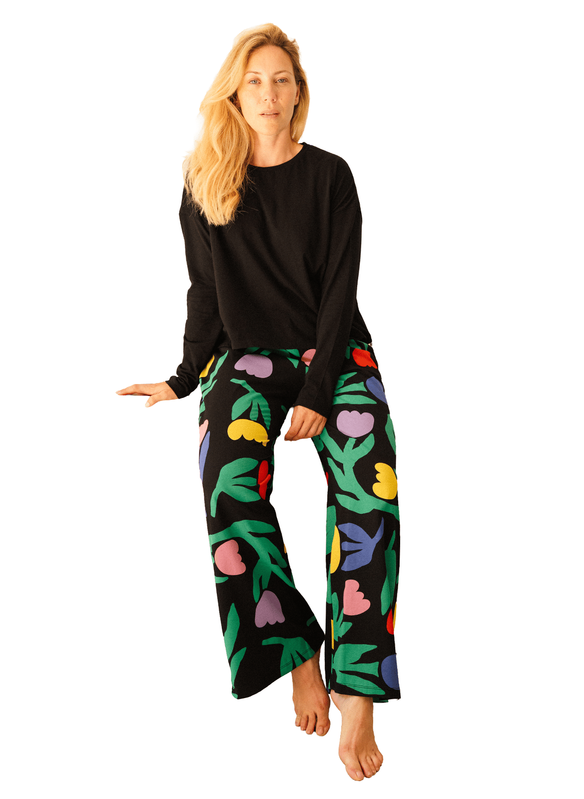 Ensemble de pyjama long ample imprimé WE ARE JOLIES Noir