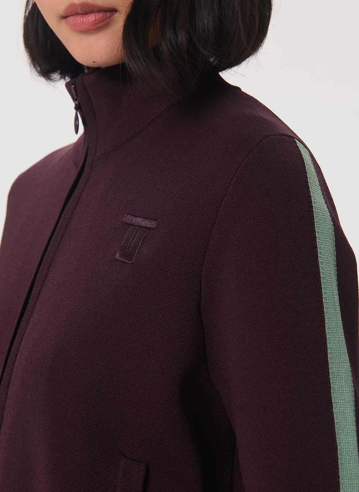 Sleeveless high-neck oversized knit cardigan TARA JARMON Purple