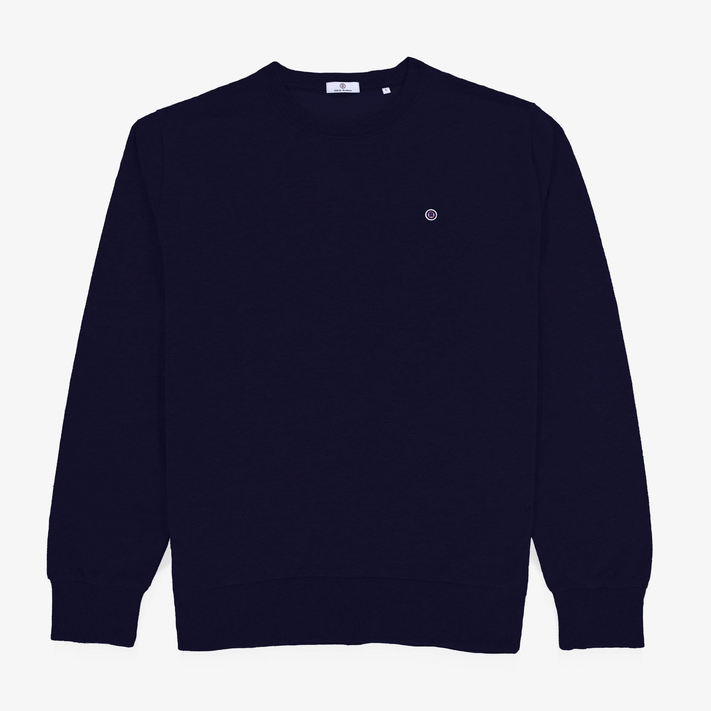 Navy blue cotton Swim crew-neck sweatshirt SERGE BLANCO Blue