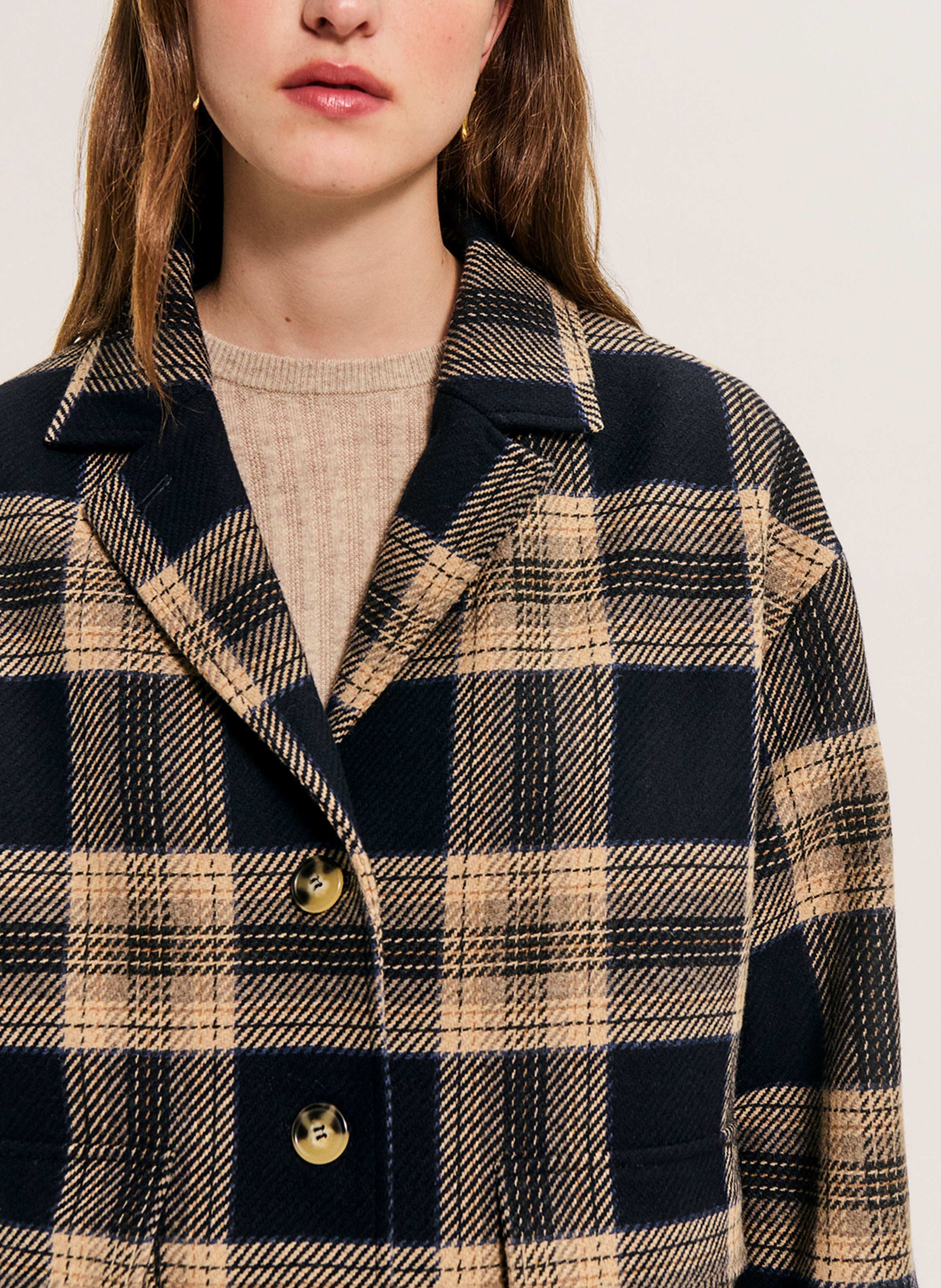 Classic-collar wool-blend jacket PABLO Blue