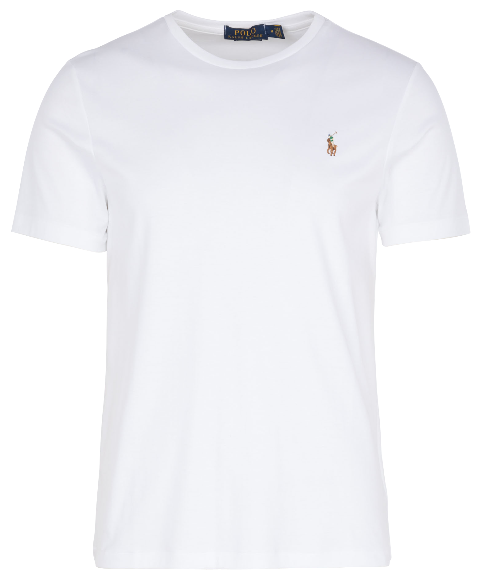 Round-neck slim-fit pima cotton T-shirt with Pony Player  White