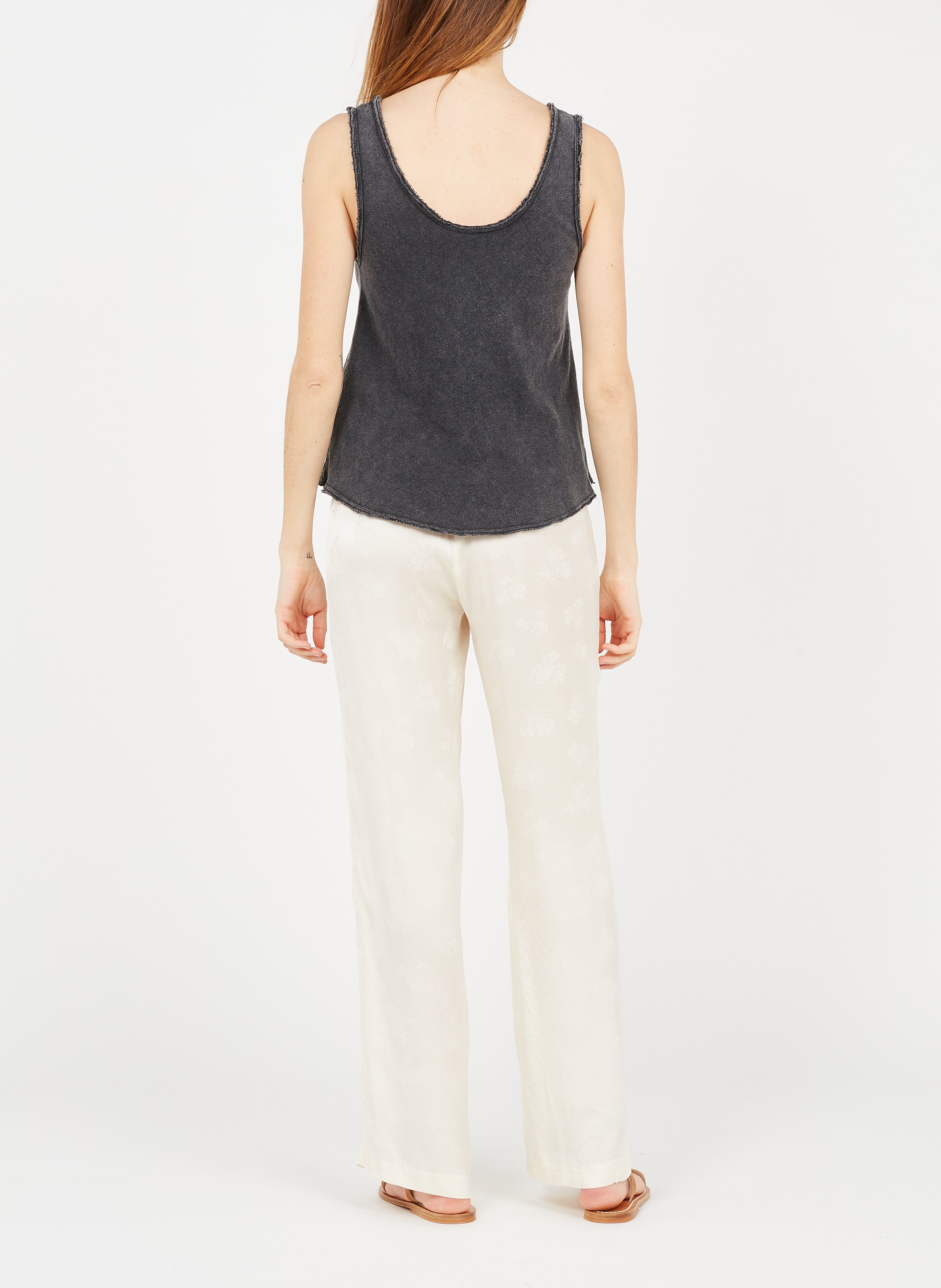 Straight round-neck cotton tank top AMERICAN VINTAGE Black