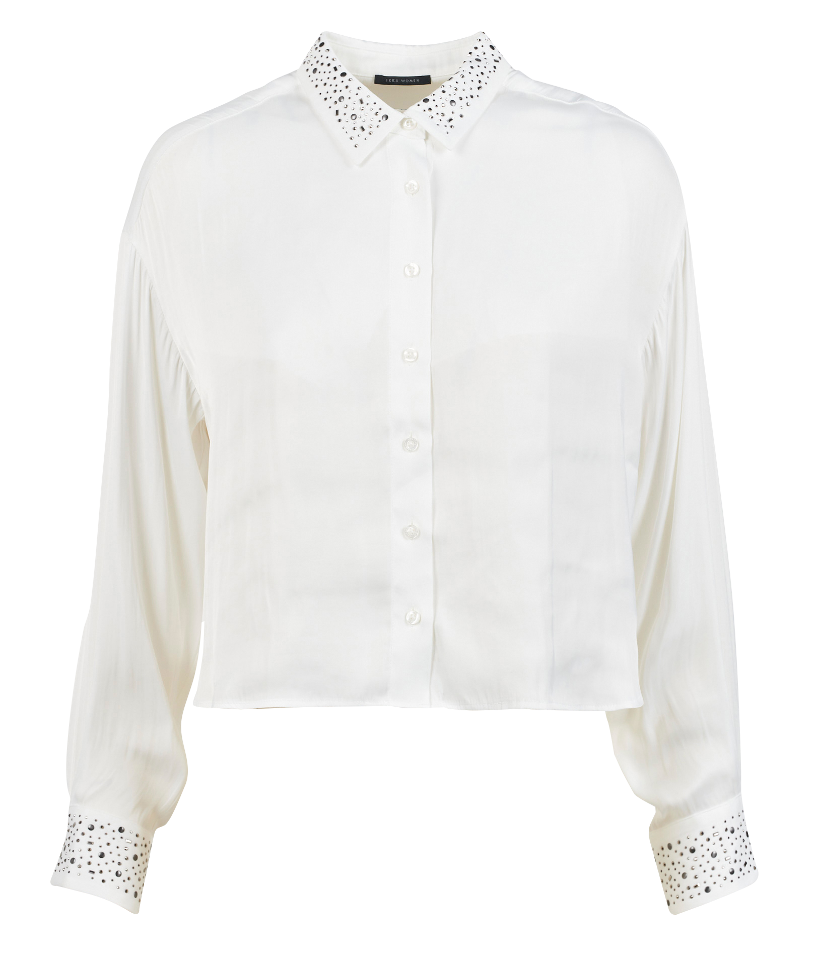 Chemise courte col classique à strass  IKKS Blanc
