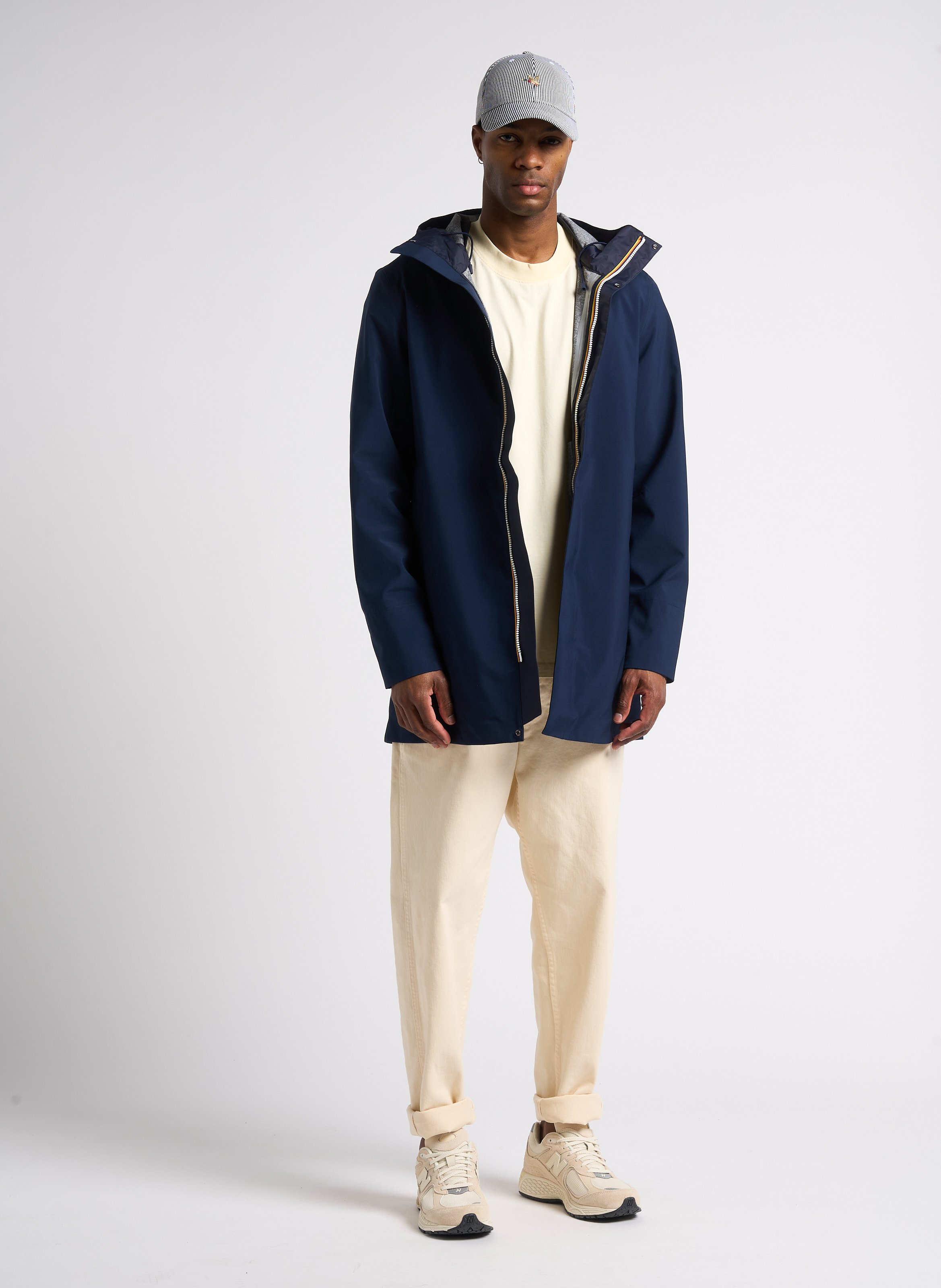 Parka ample col montant à capuche  K-WAY Bleu