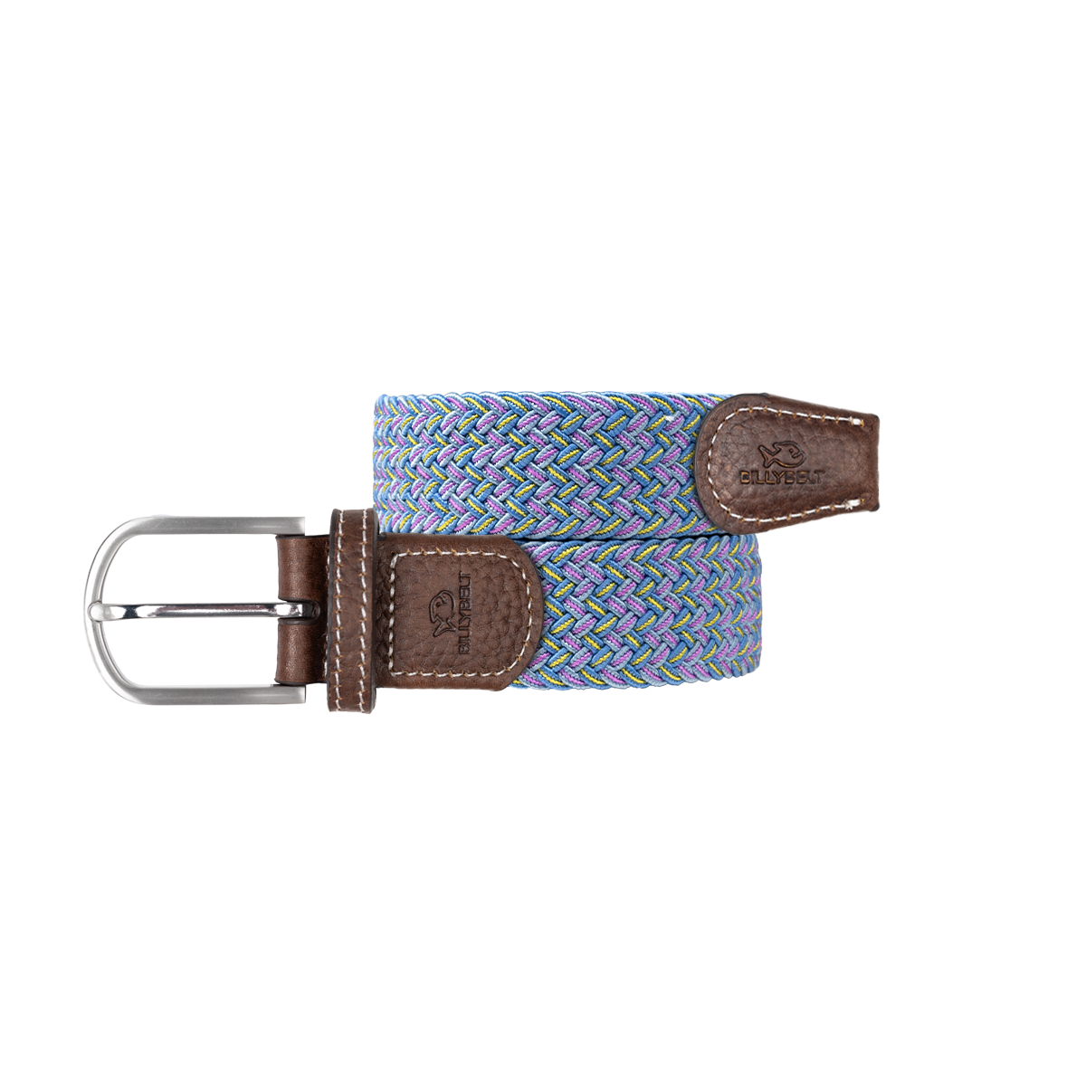 Multicolored braided elastic belt BILLYBELT Blue