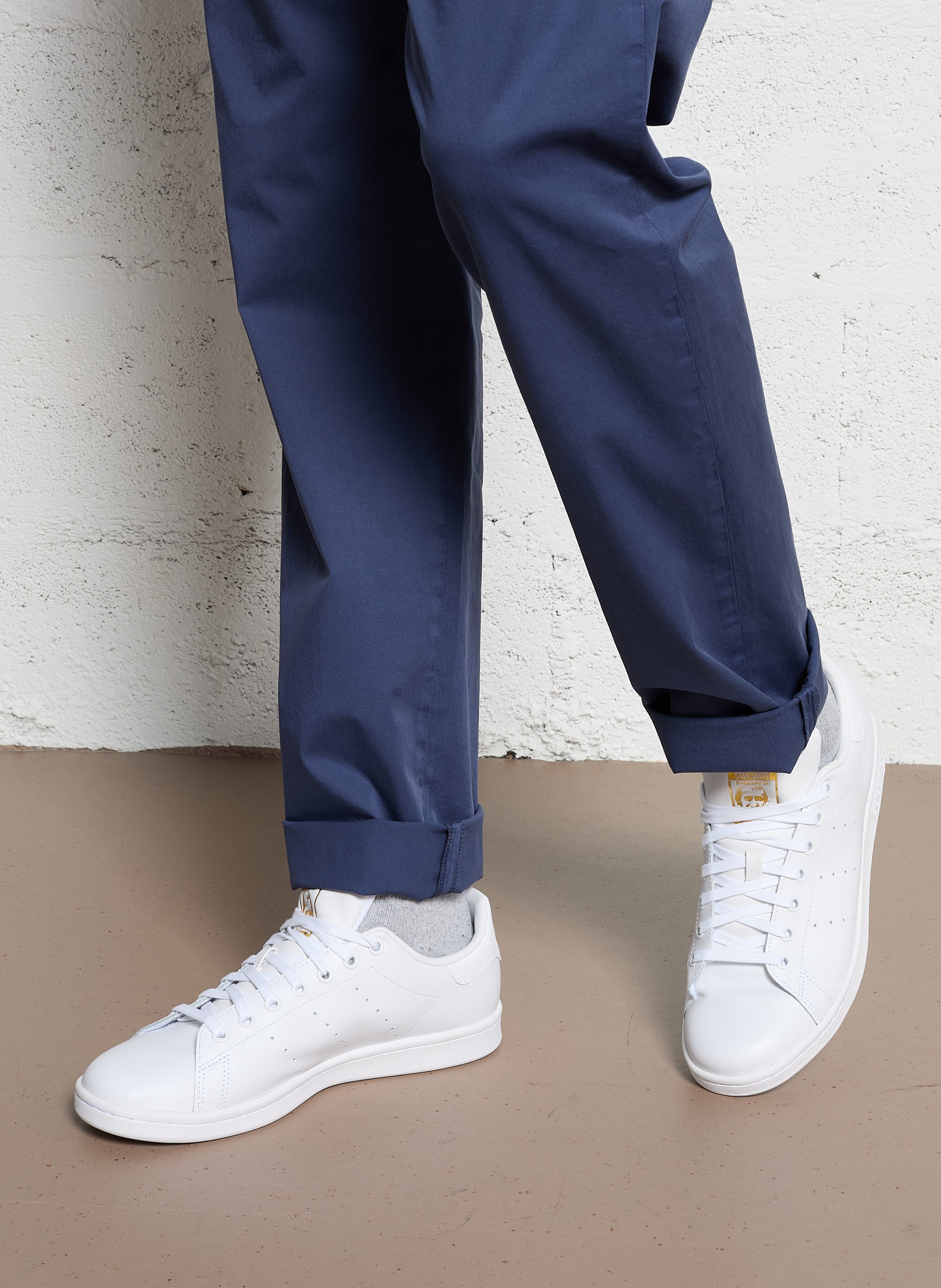 Baskets basses en cuir ADIDAS Blanc