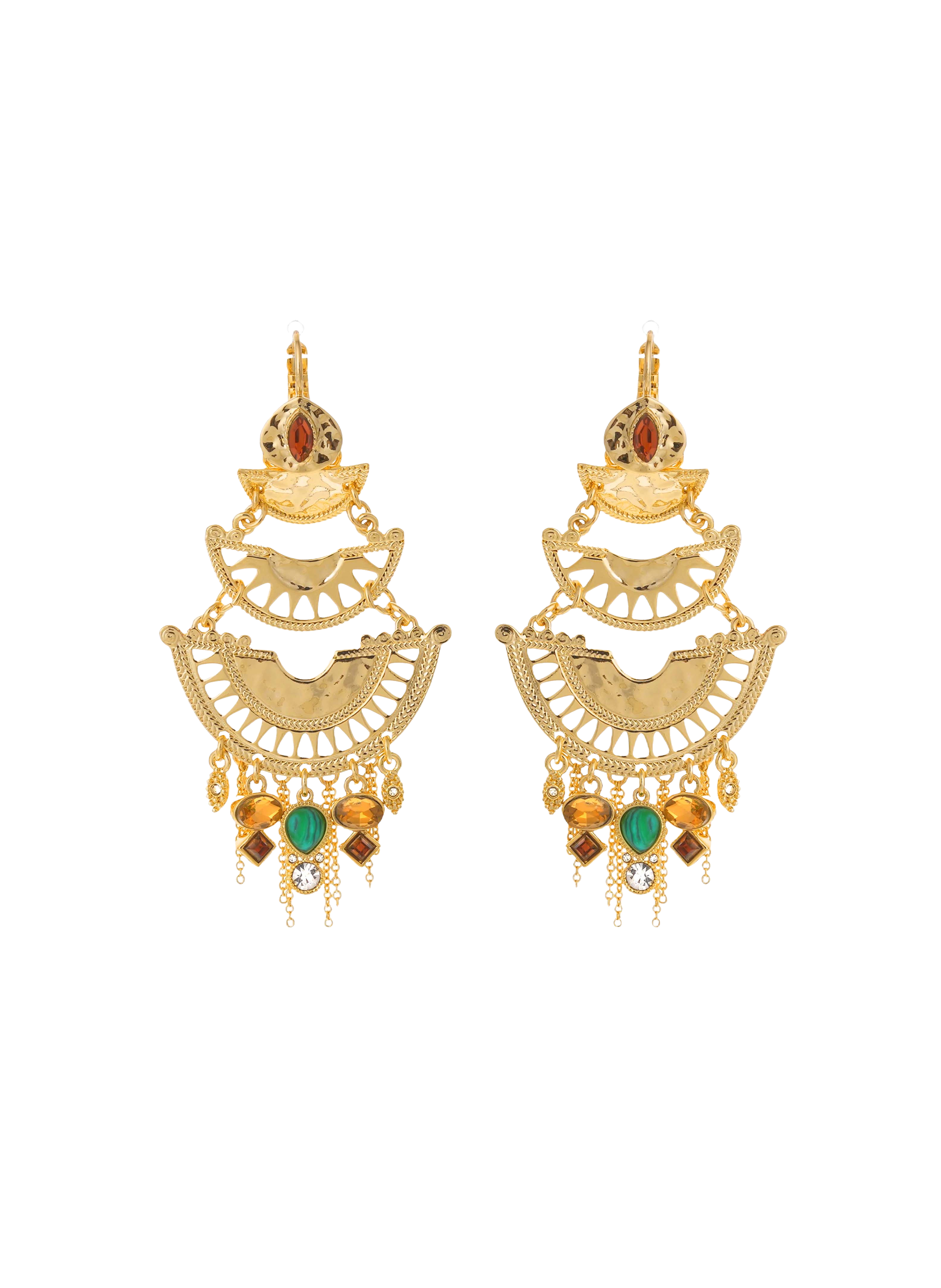 Dangling earrings for pierced ears with beads and charms HIPANEMA Golden