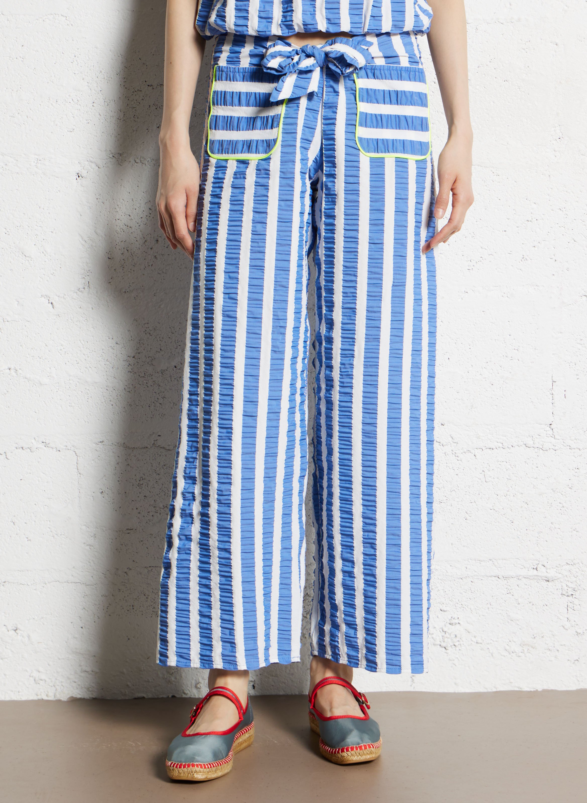 Hose - Gerader Schnitt mit Streifen  DR BLOOM Blau